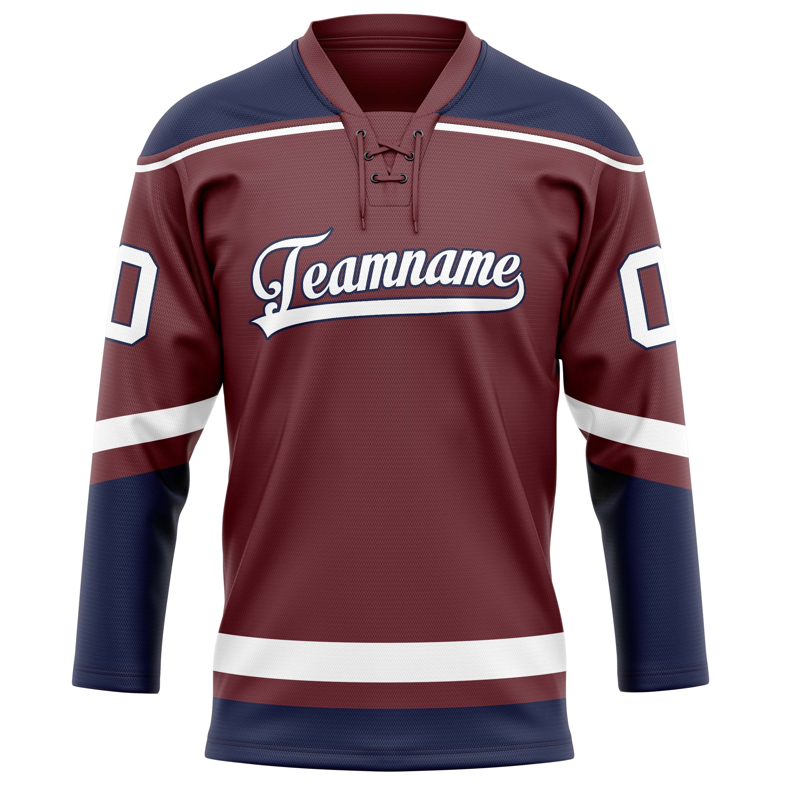 Maillot de hockey personnalisé marron marine uni