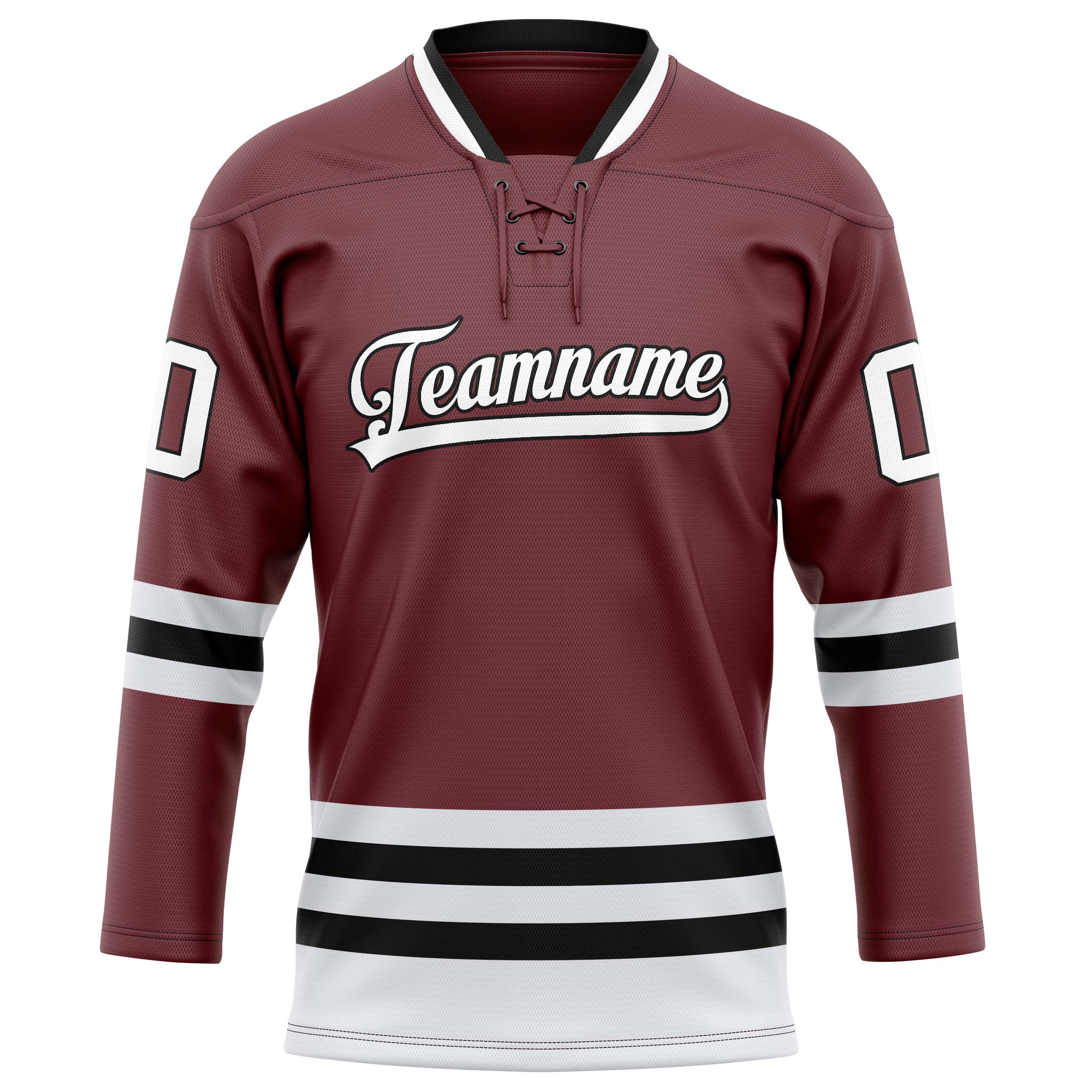 Maillot de hockey personnalisé marron et noir uni