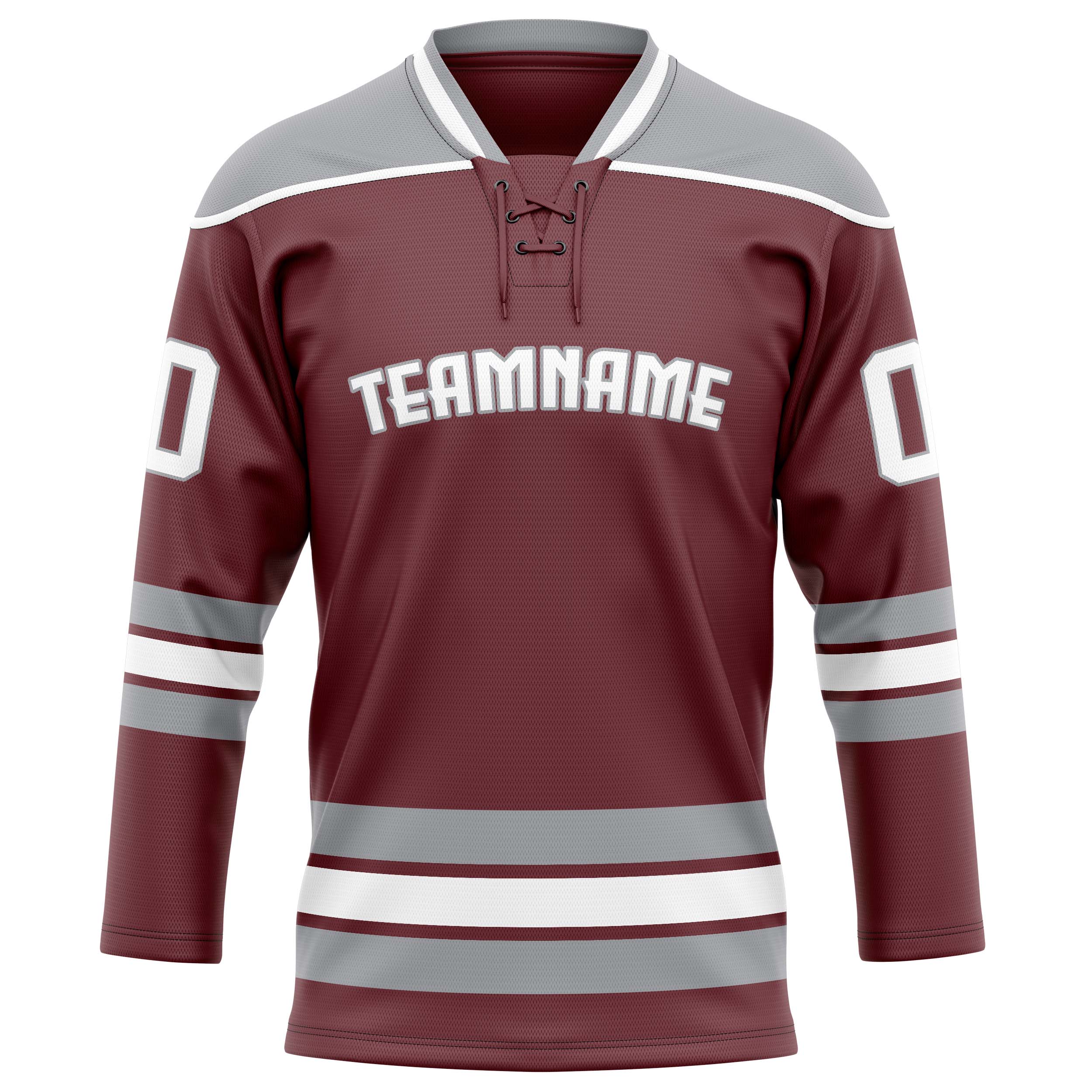 Maillot de hockey personnalisé marron et gris uni