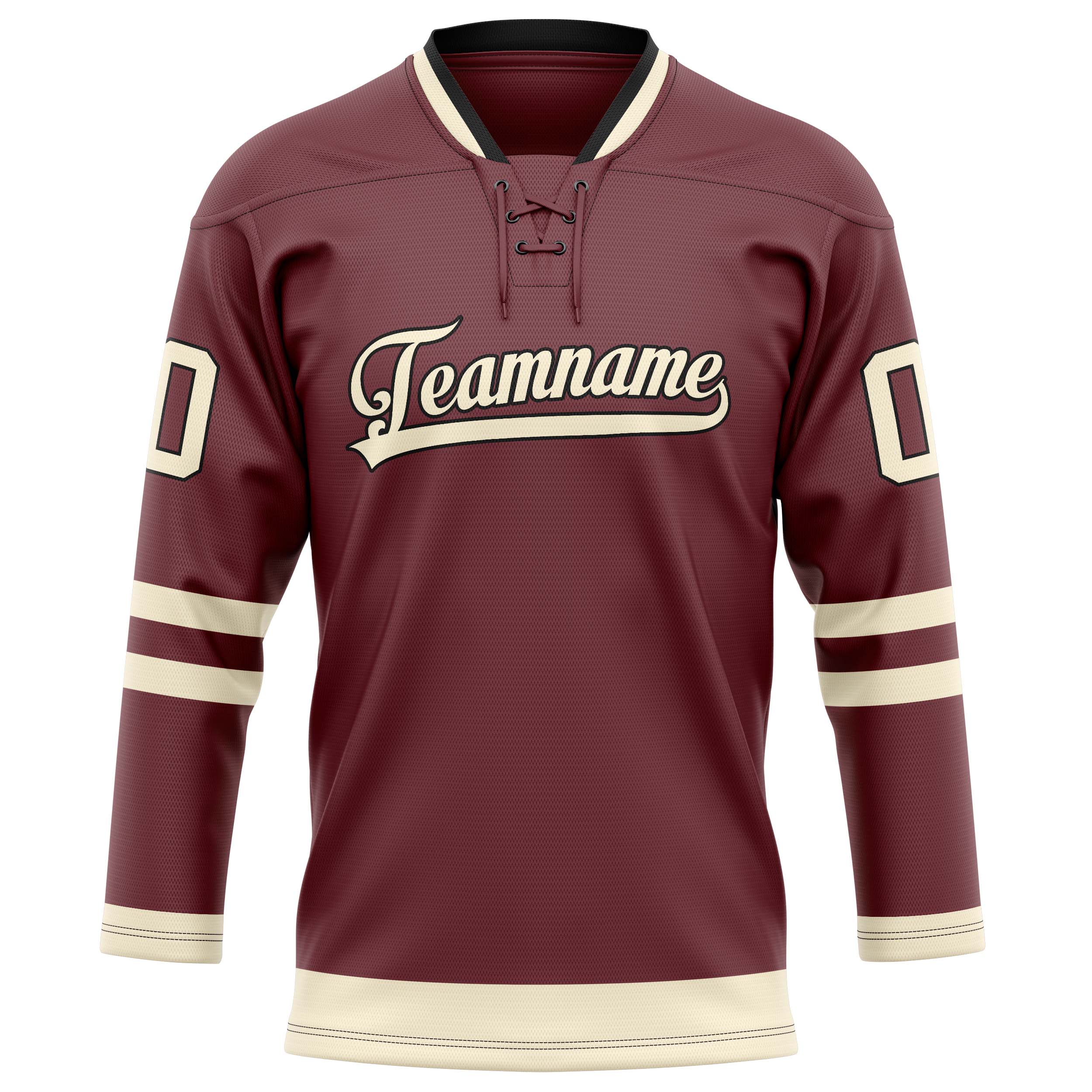 Maillot de hockey personnalisé marron crème uni