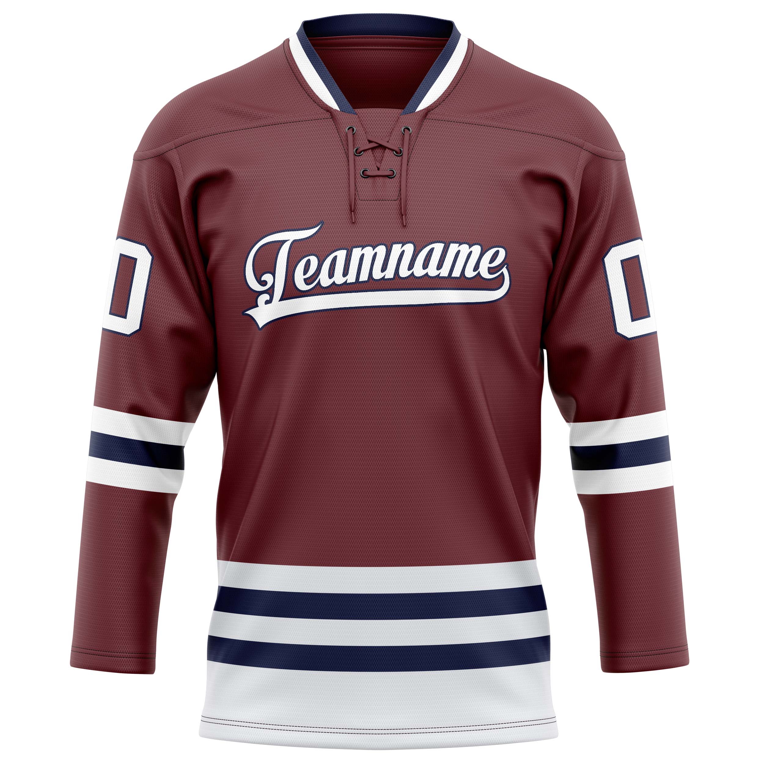 Maillot de hockey personnalisé marron et blanc uni
