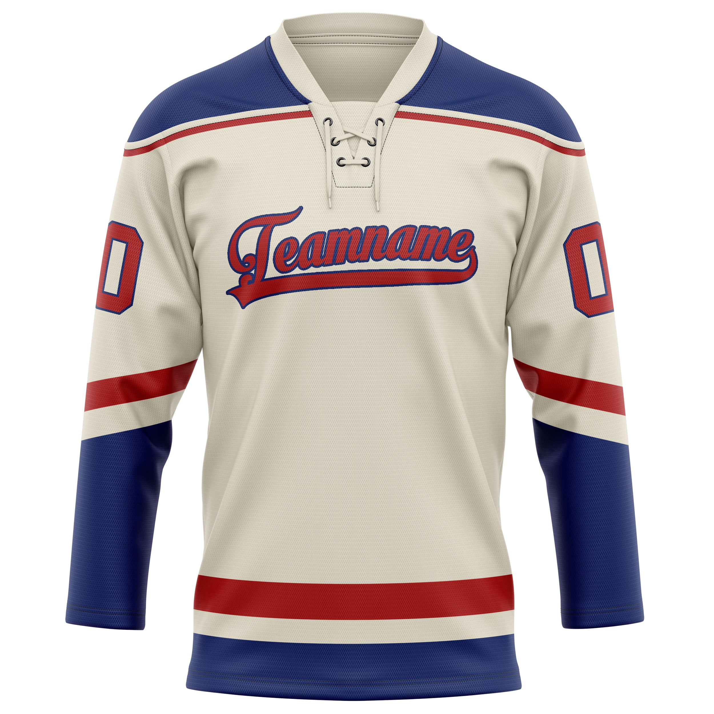 Maillot de hockey personnalisé crème royal uni