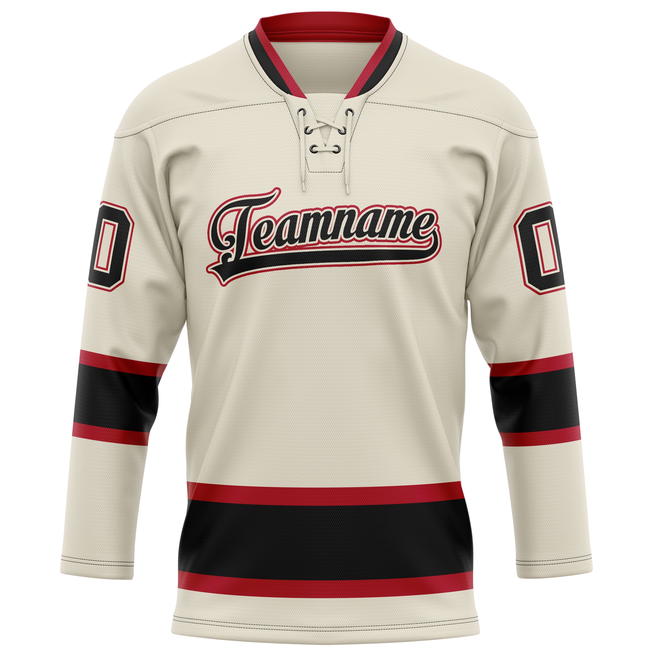 Maillot de hockey personnalisé crème et noir uni