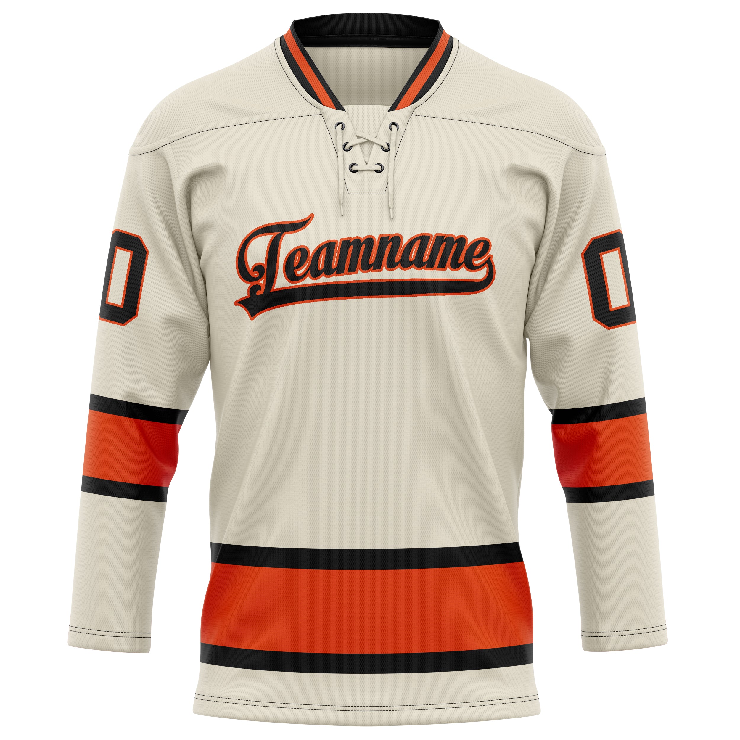 Maillot de hockey personnalisé crème et rouge uni