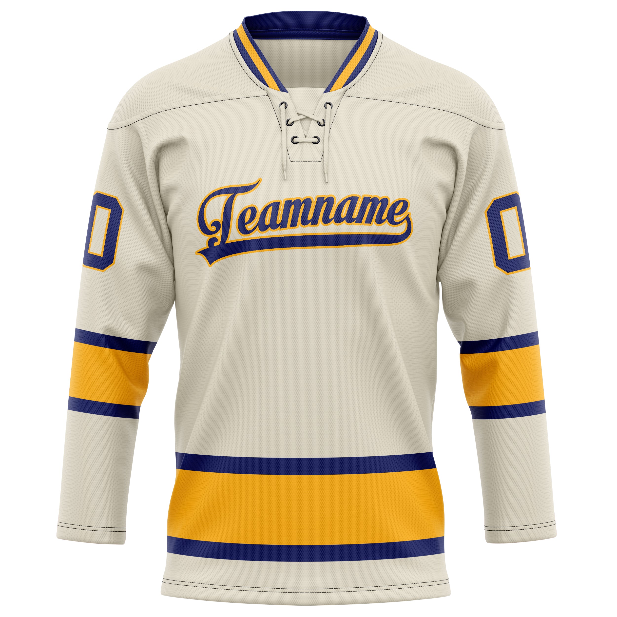 Maillot de hockey personnalisé crème et or uni