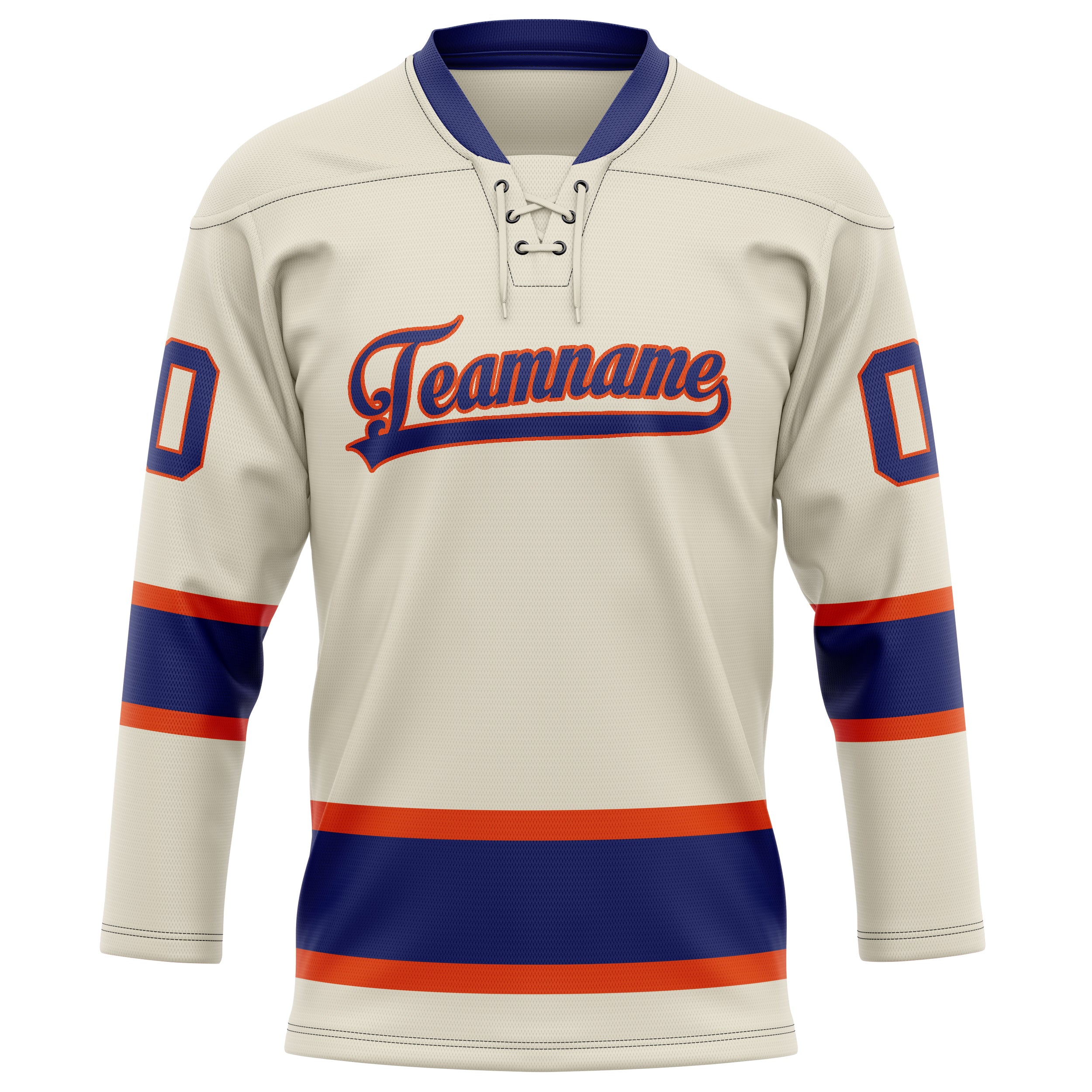 Maillot de hockey personnalisé crème marine uni
