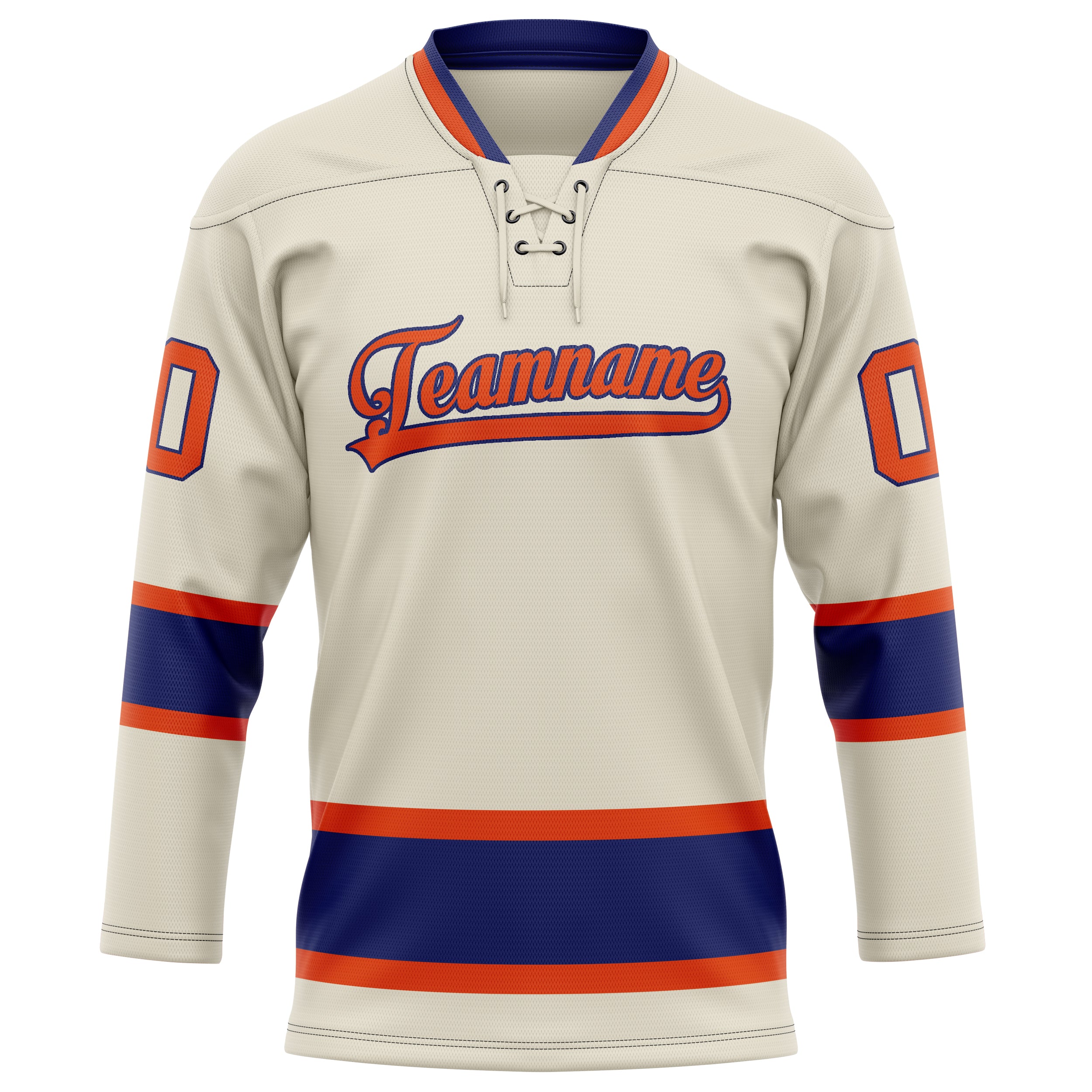 Maillot de hockey personnalisé crème et rouge uni