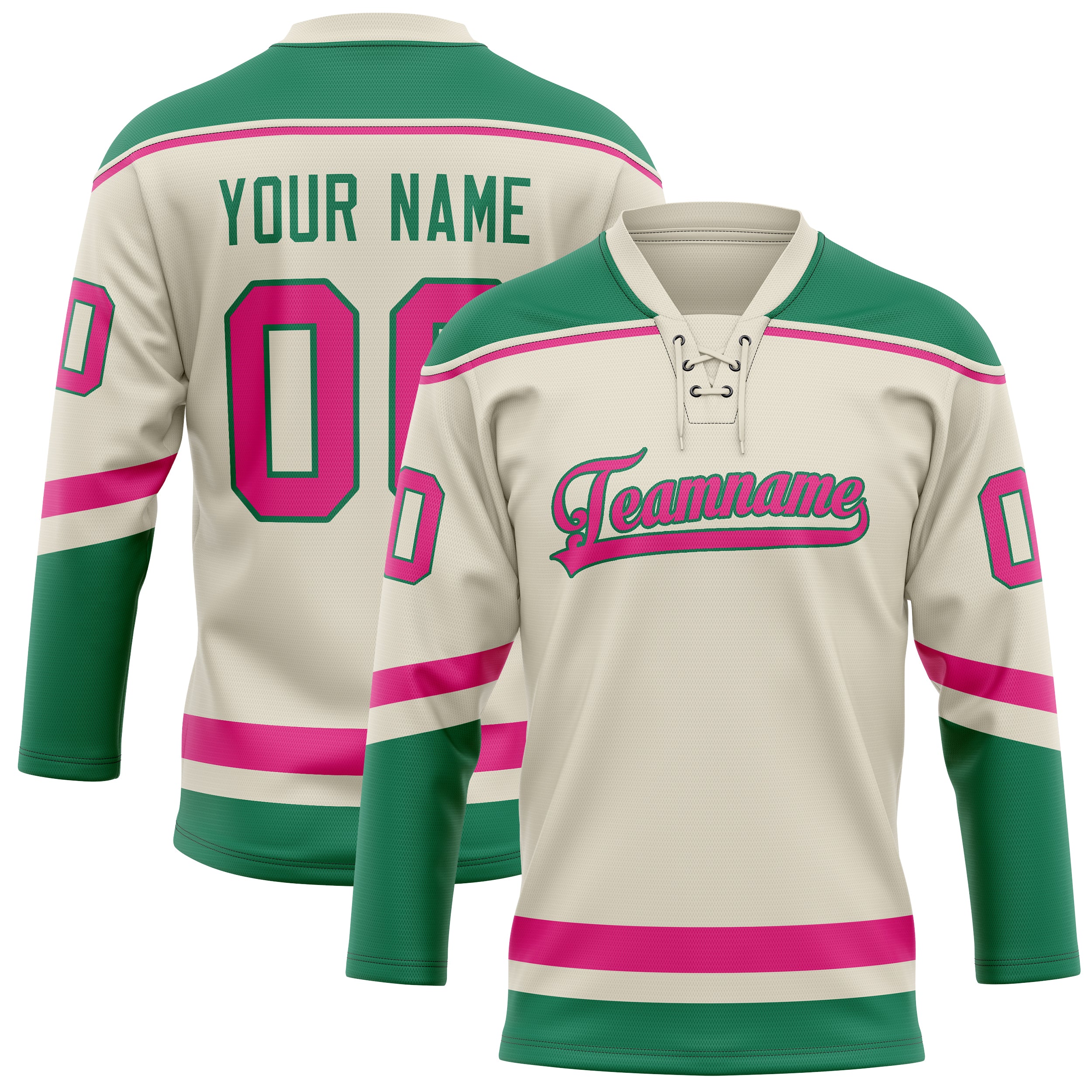 Maillot de hockey personnalisé rose crème uni