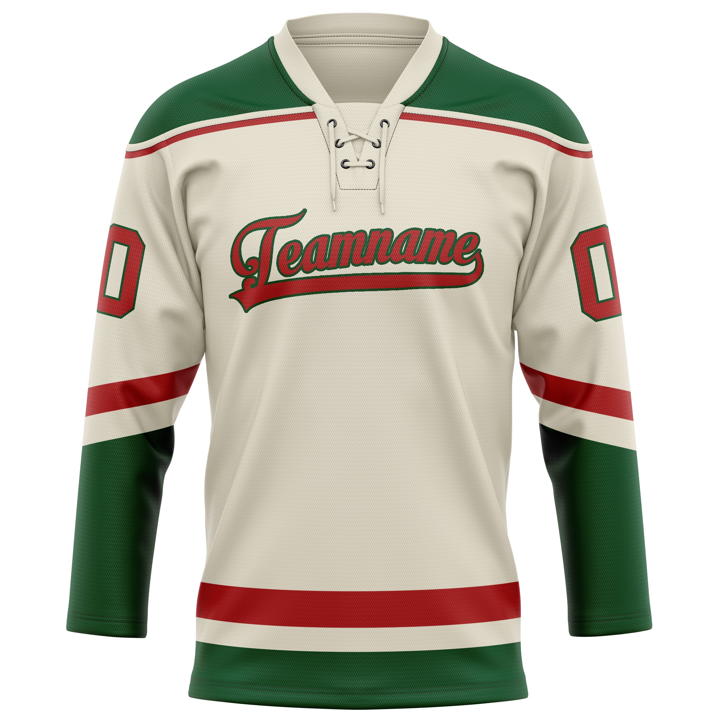 Maillot de hockey personnalisé crème et rouge uni