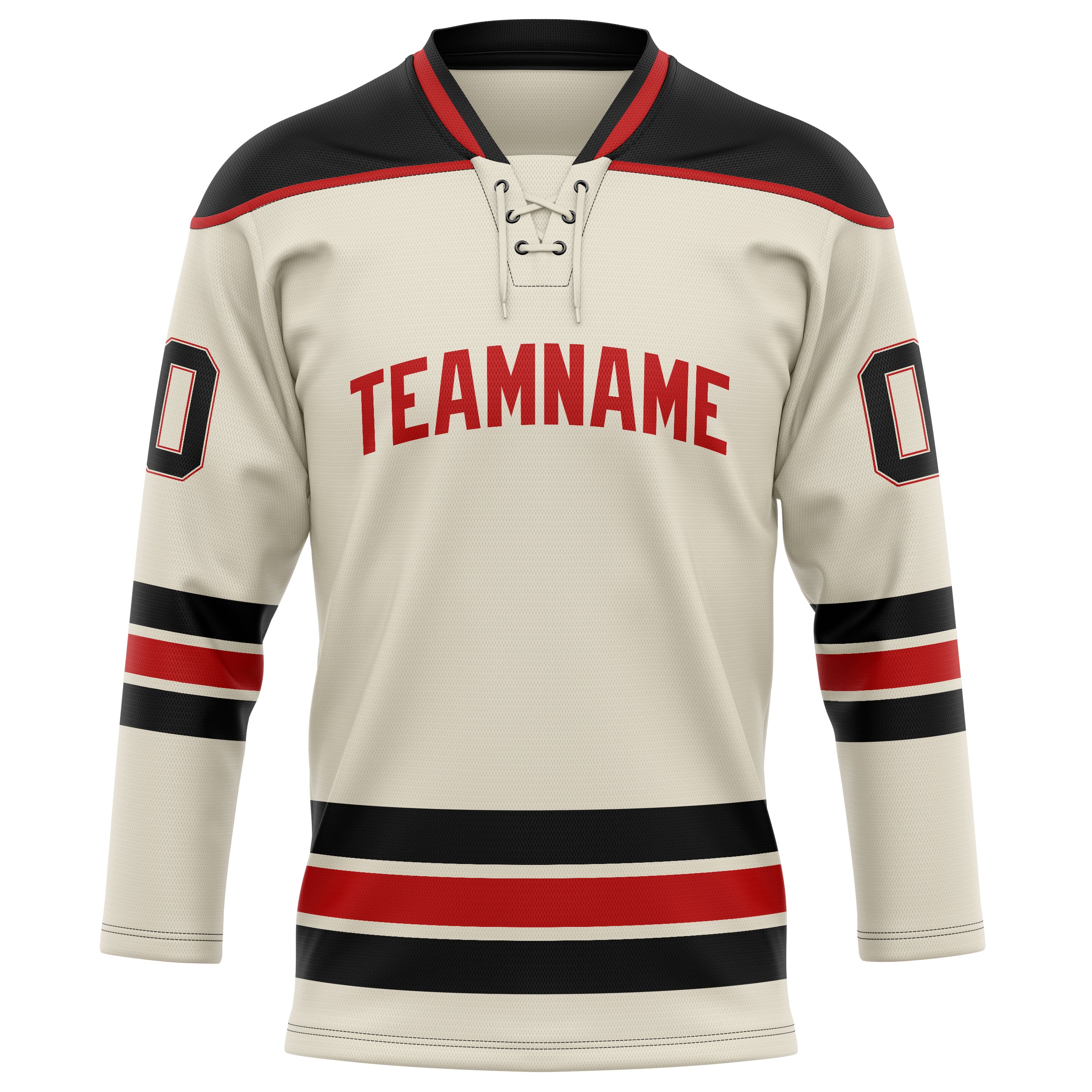 Maillot de hockey personnalisé crème et noir uni