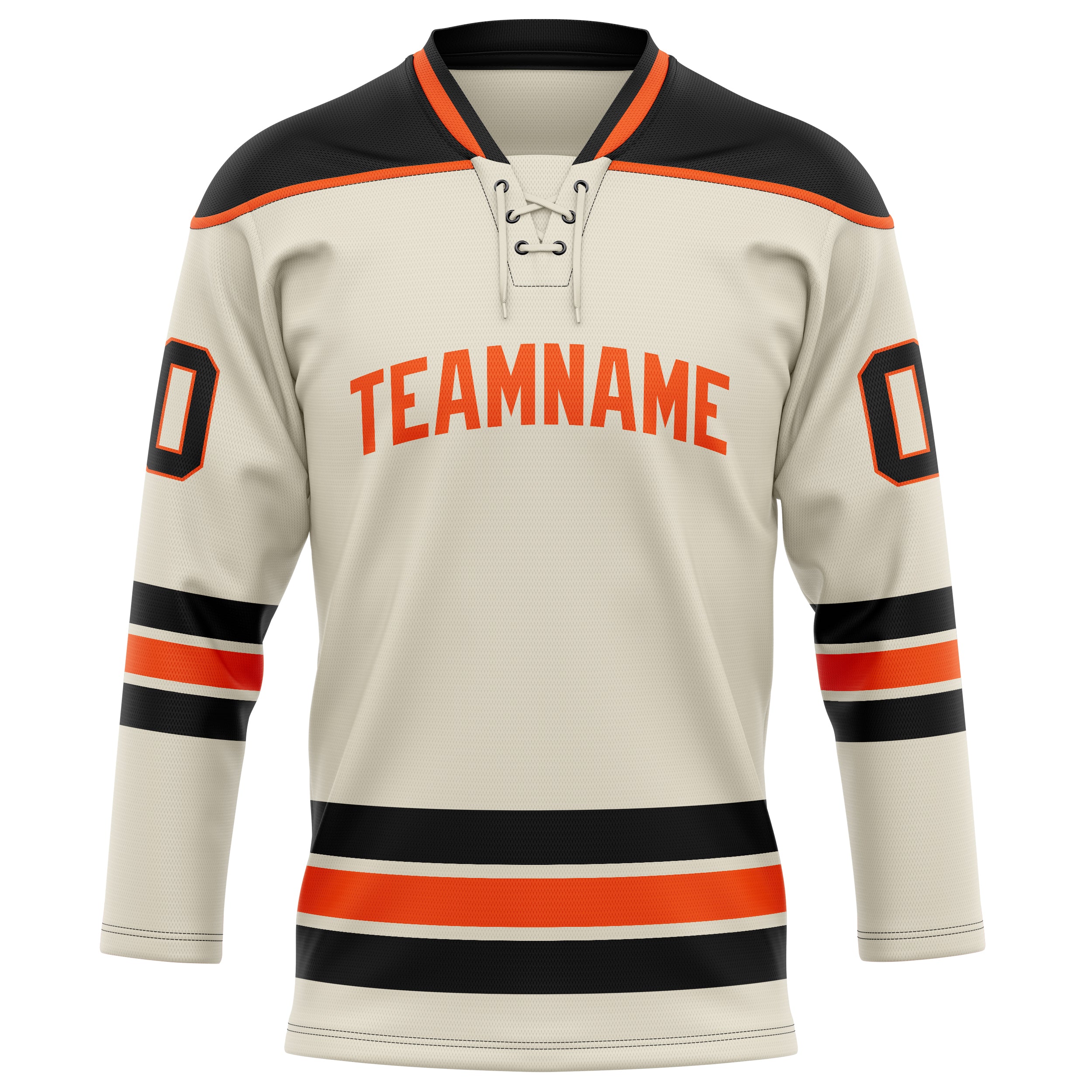 Maillot de hockey personnalisé crème et noir uni