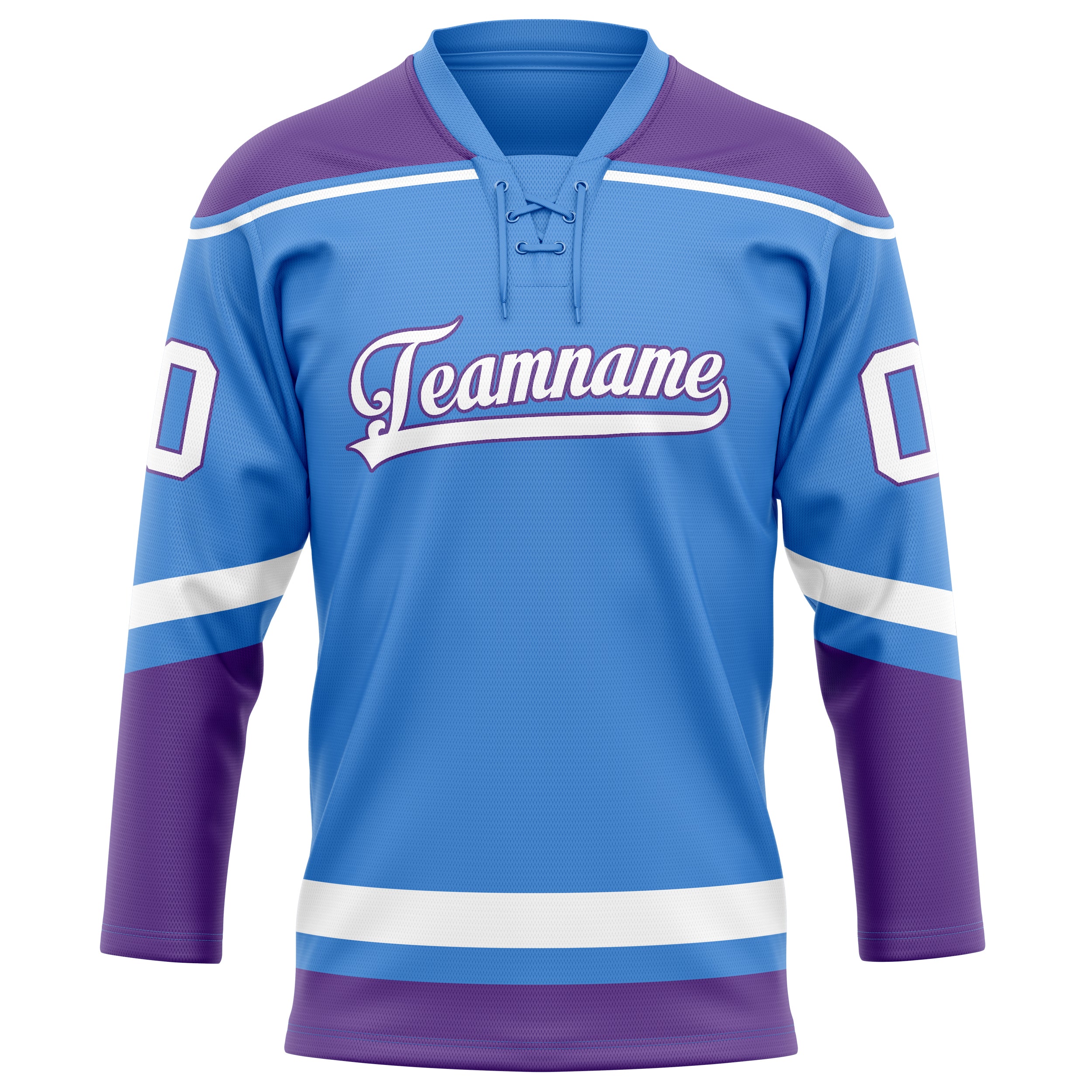 Maillot de hockey personnalisé bleu électrique et violet uni