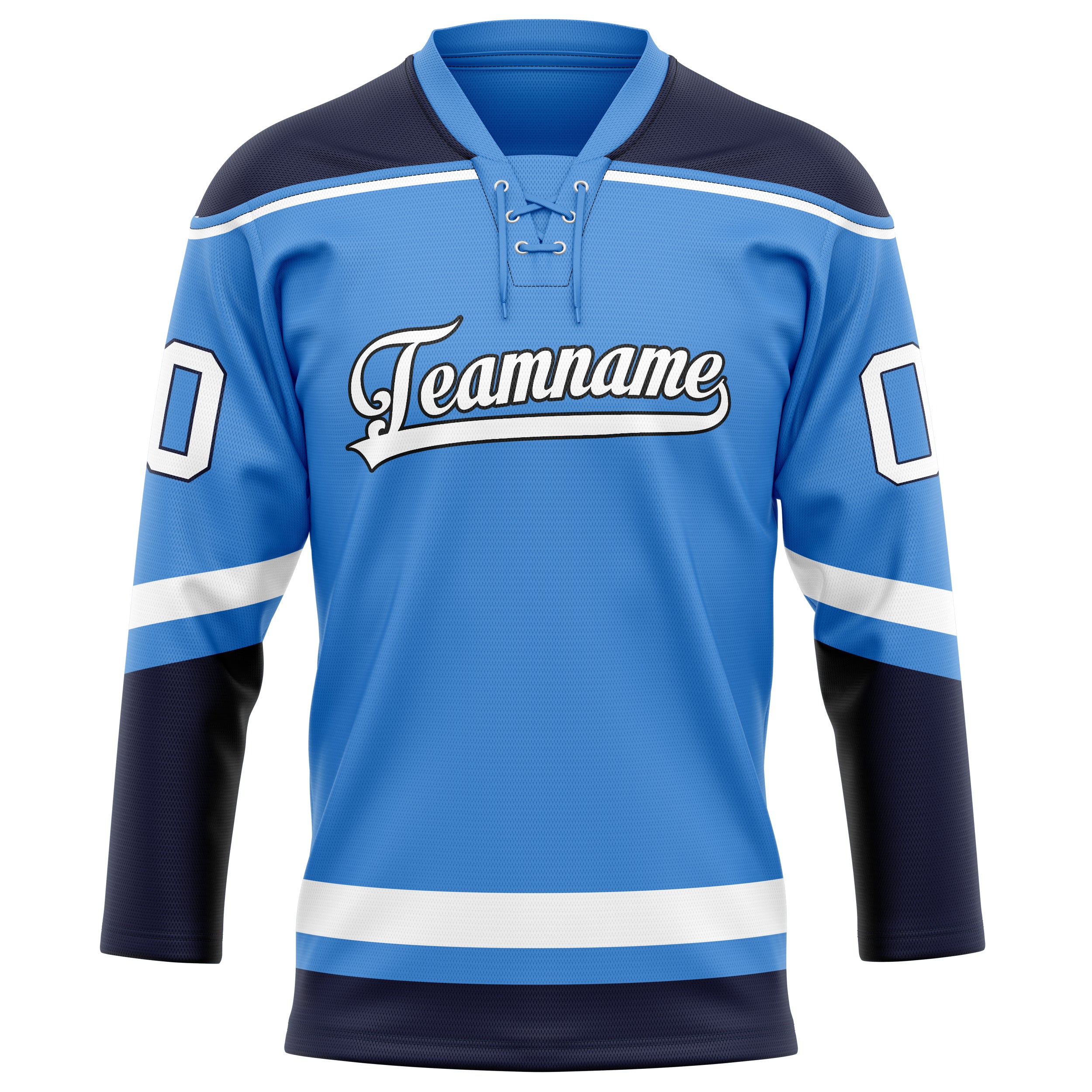 Maillot de hockey personnalisé bleu électrique et blanc uni