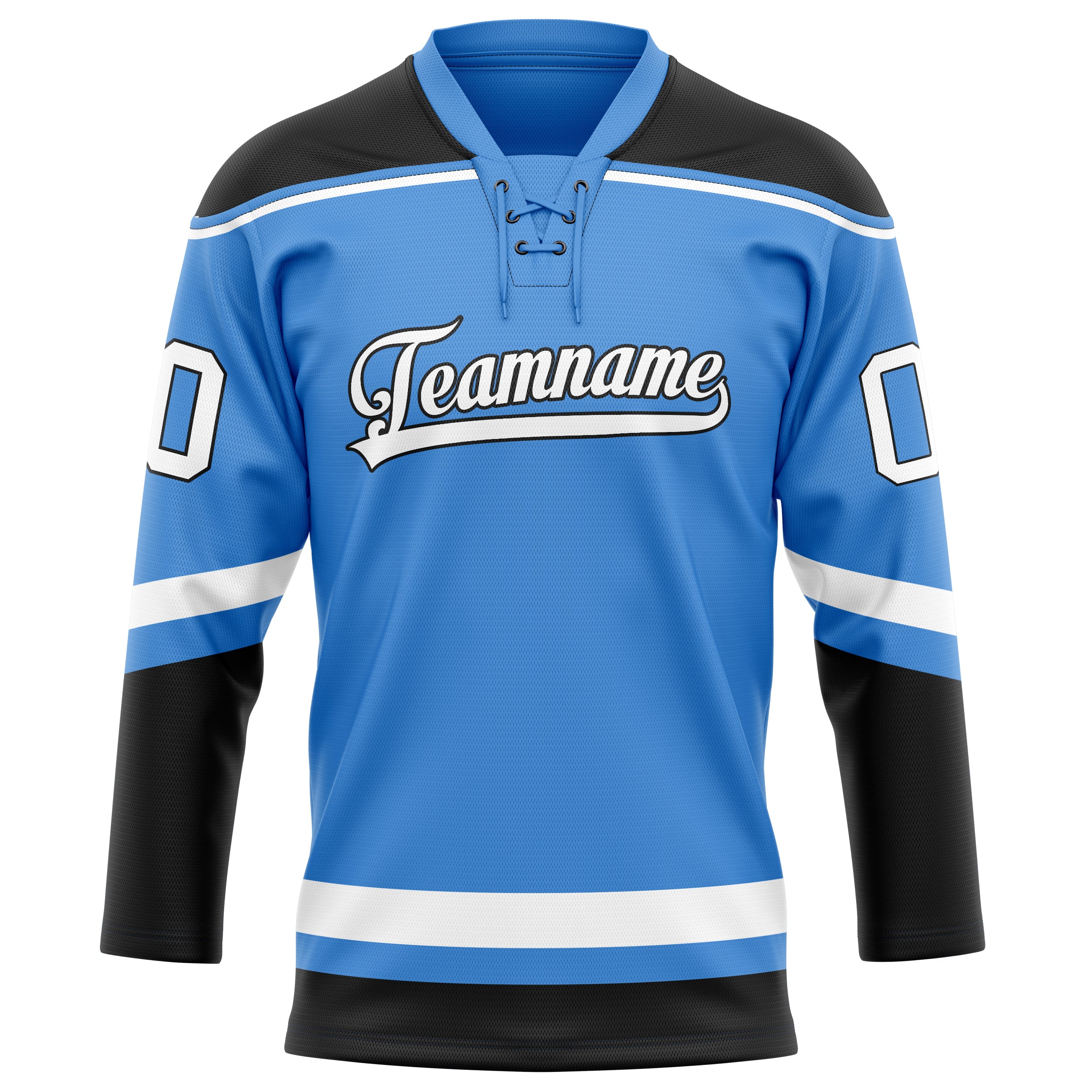 Maillot de hockey personnalisé bleu électrique et blanc uni