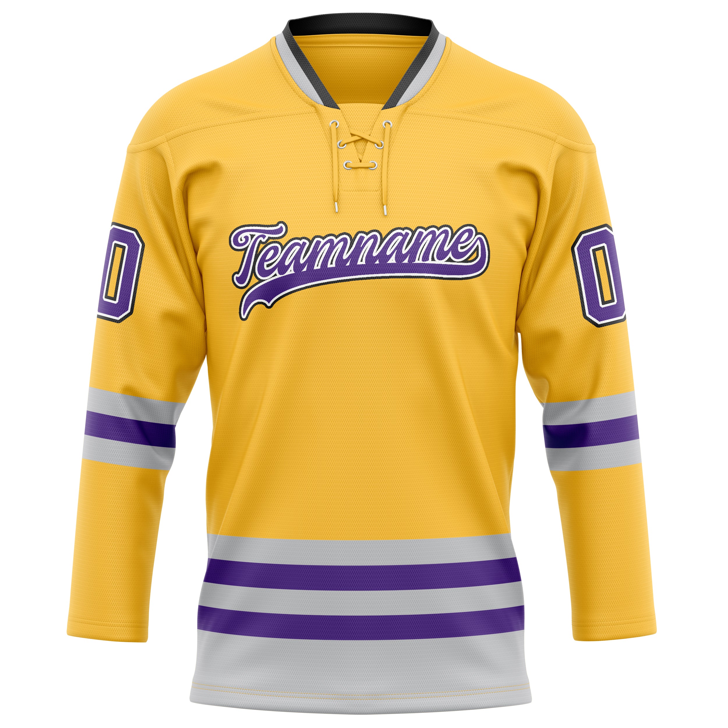 Maillot de hockey personnalisé or et violet uni