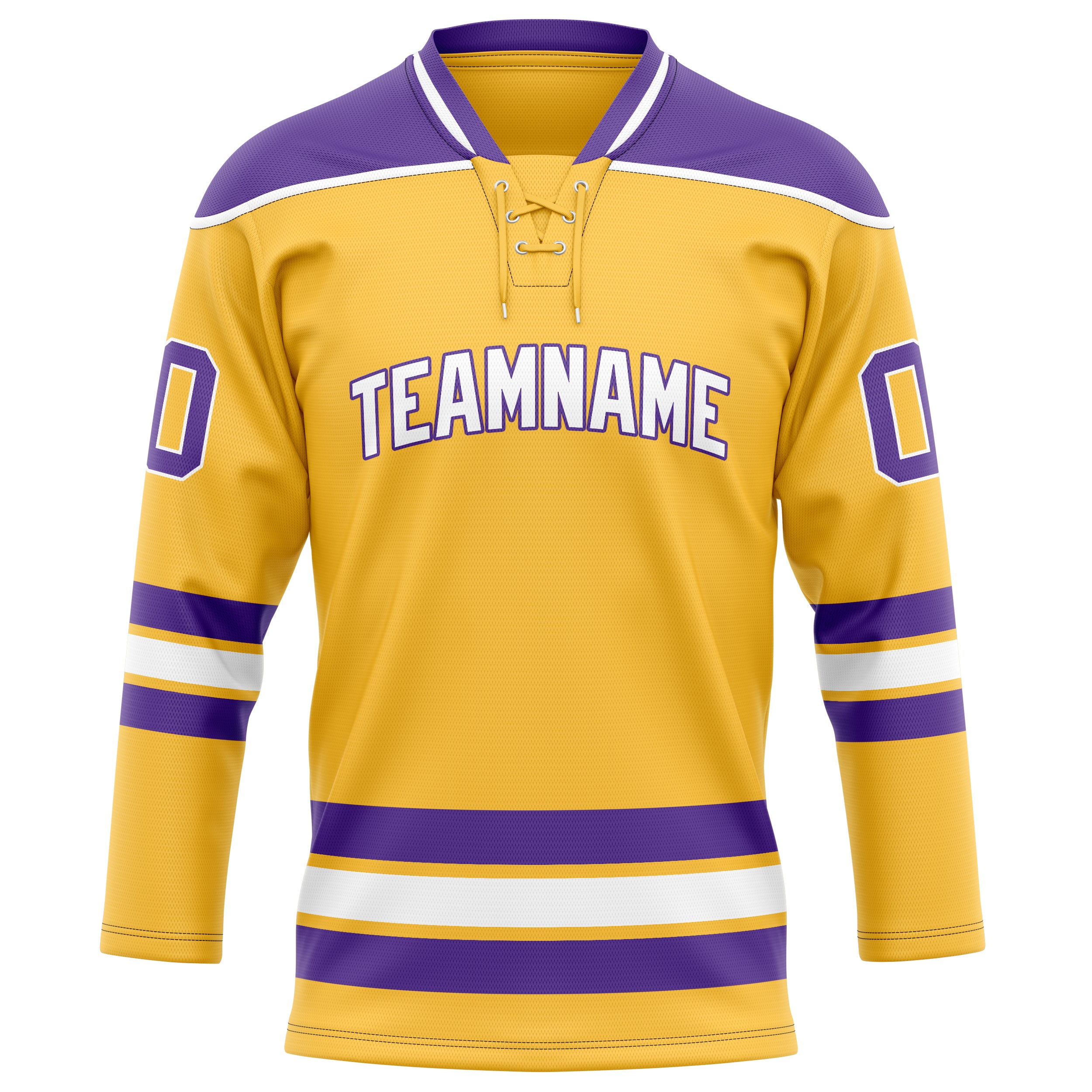 Maillot de hockey personnalisé or et violet uni