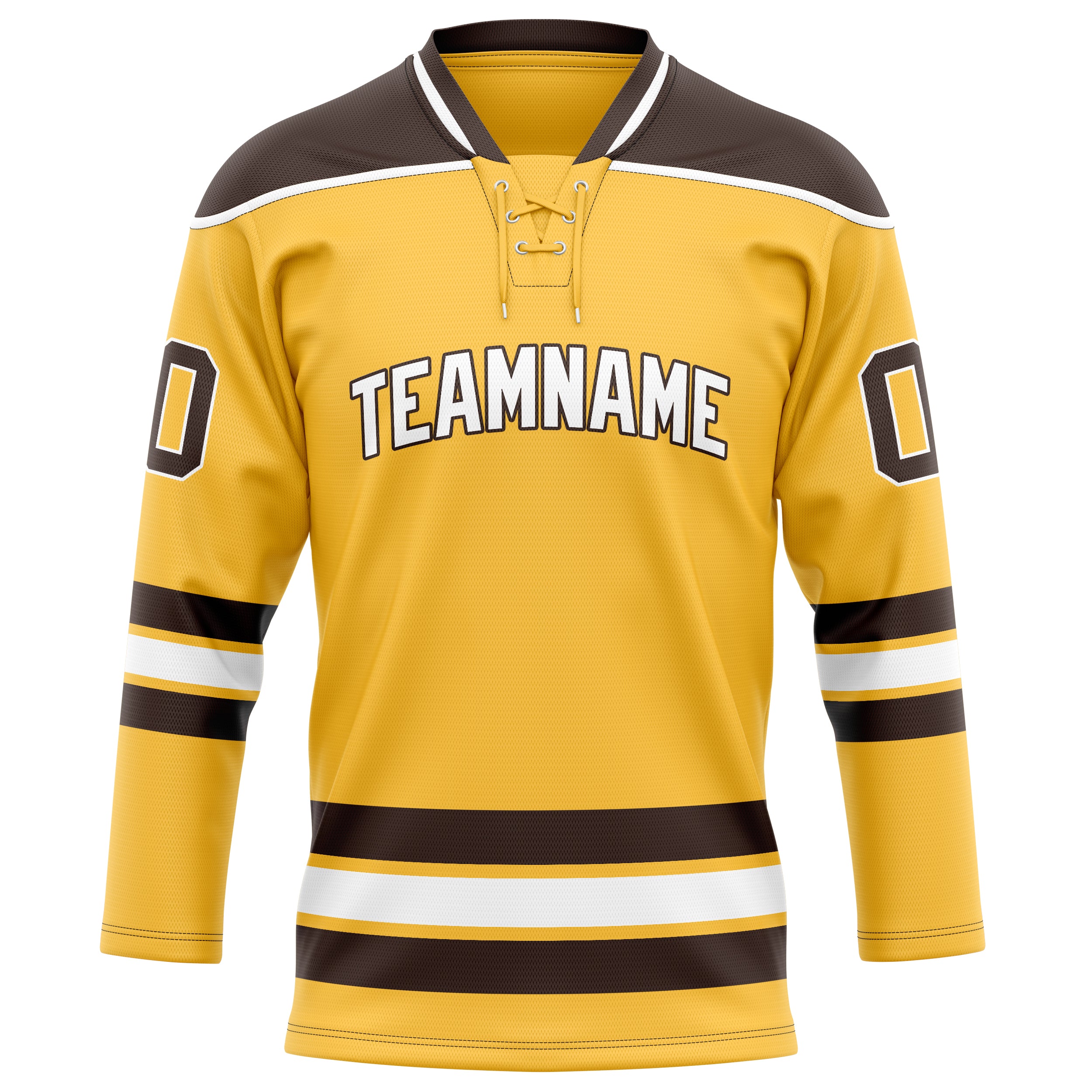 Maillot de hockey personnalisé or marron uni