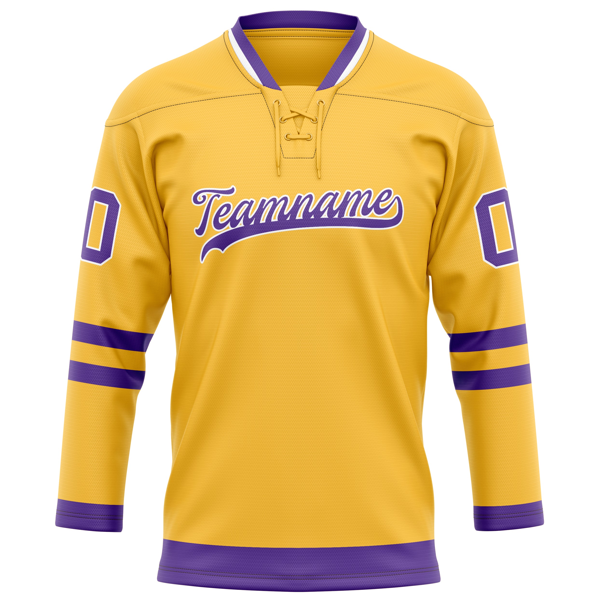 Maillot de hockey personnalisé or et violet uni