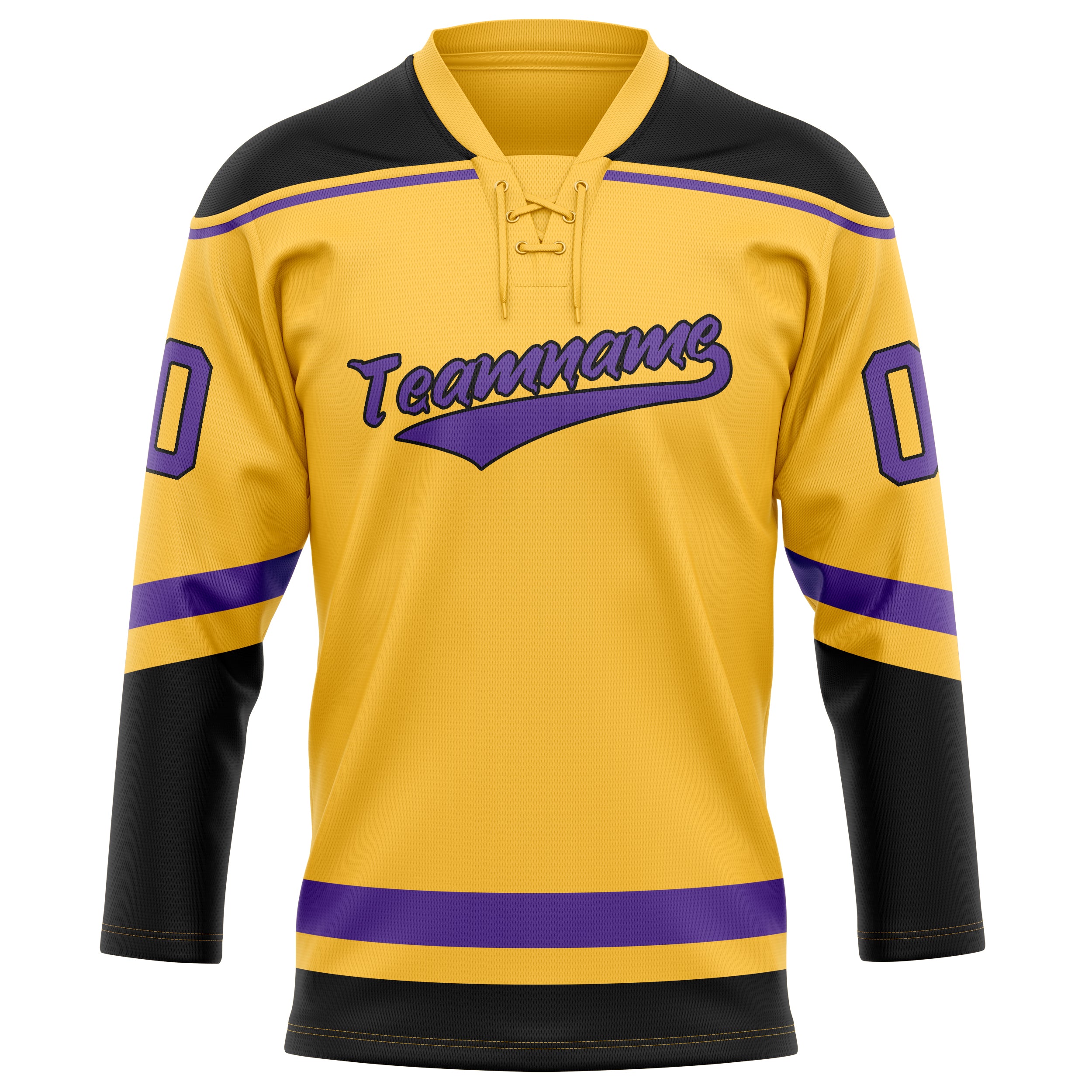 Maillot de hockey personnalisé or et violet uni