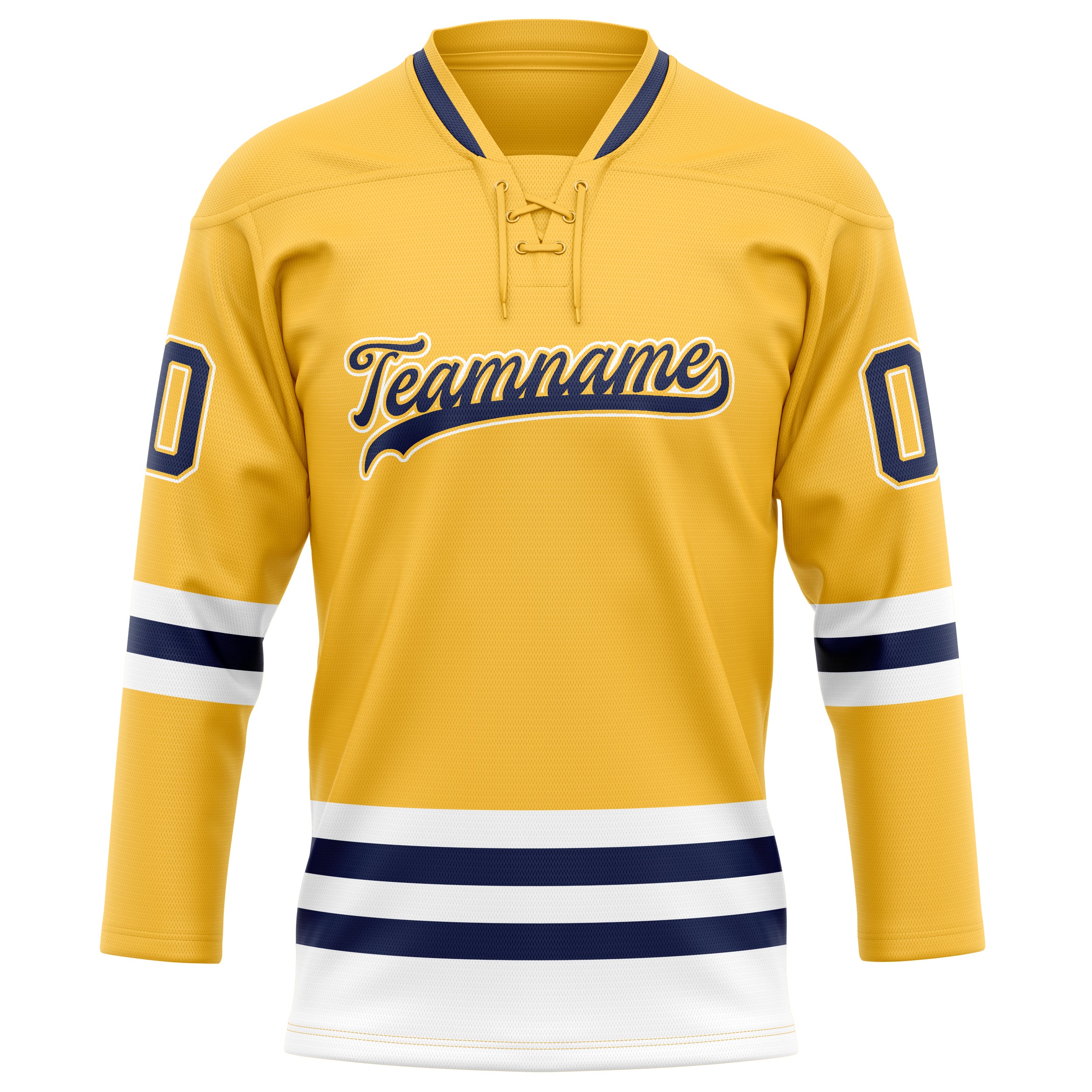 Maillot de hockey personnalisé or et marine uni