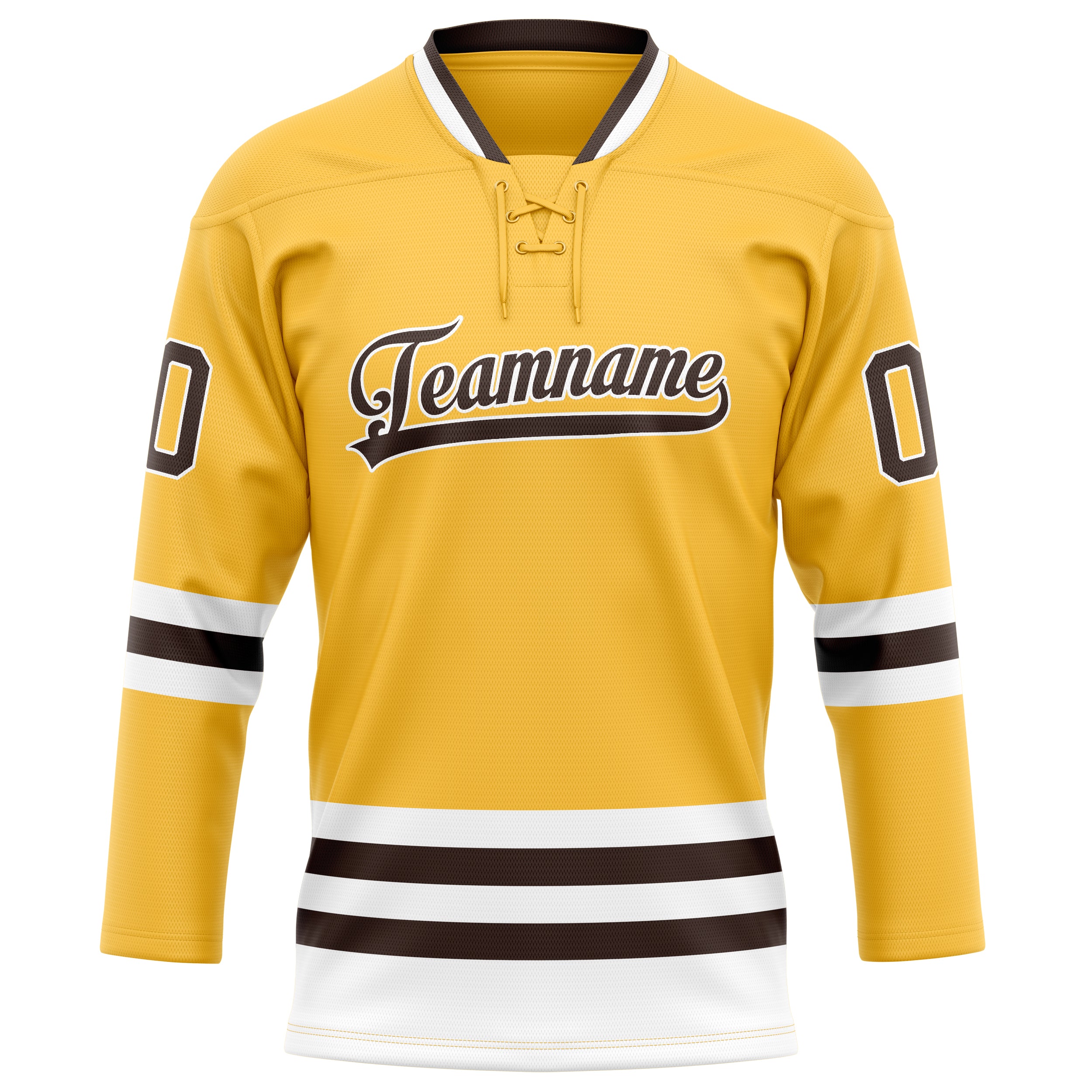 Maillot de hockey personnalisé or marron uni