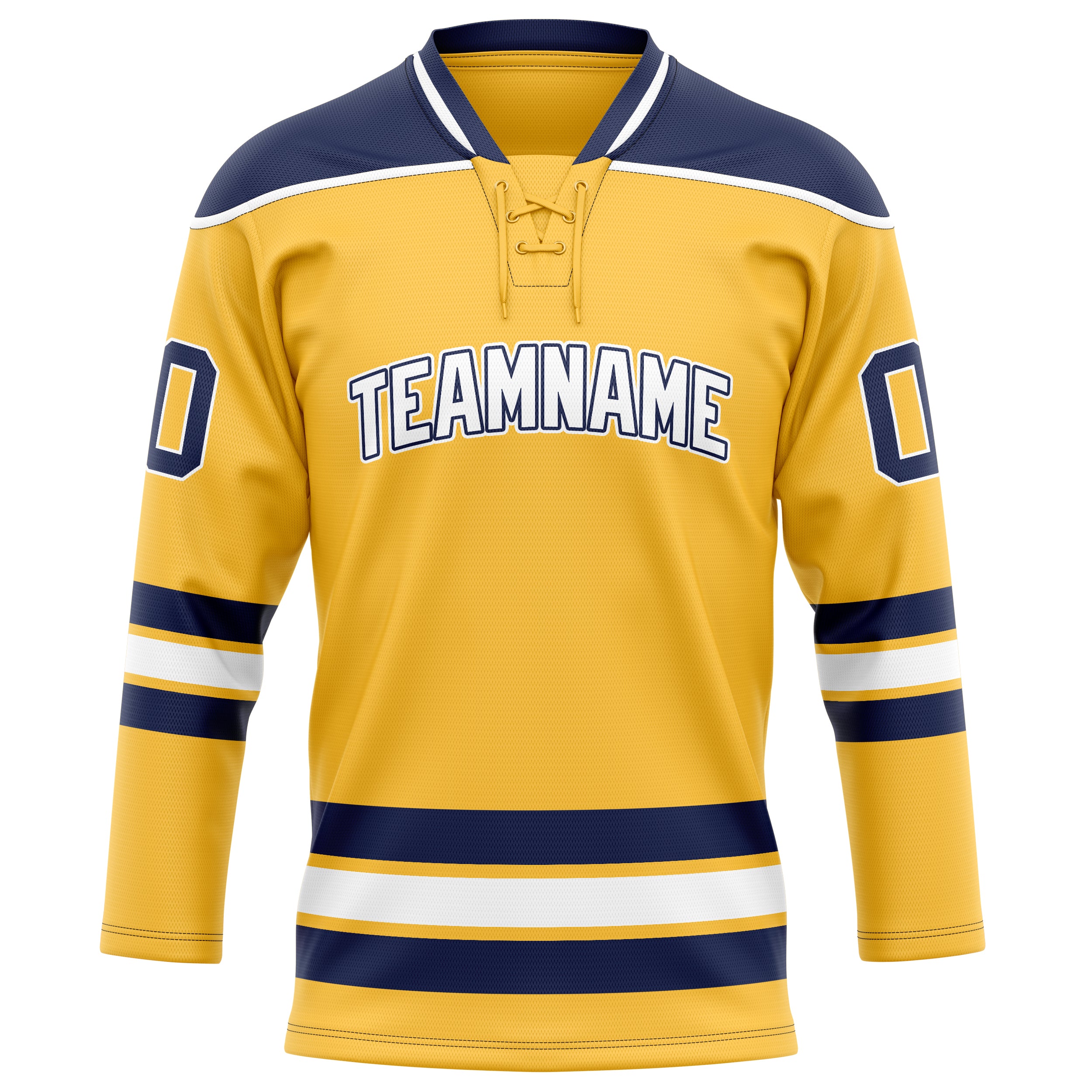 Maillot de hockey personnalisé or et marine uni