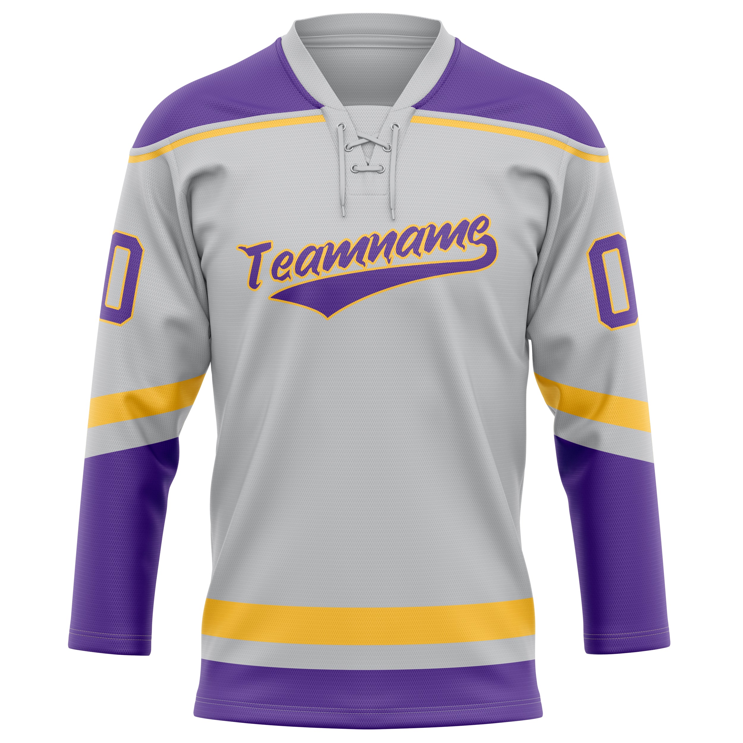 Maillot de hockey personnalisé gris et violet uni