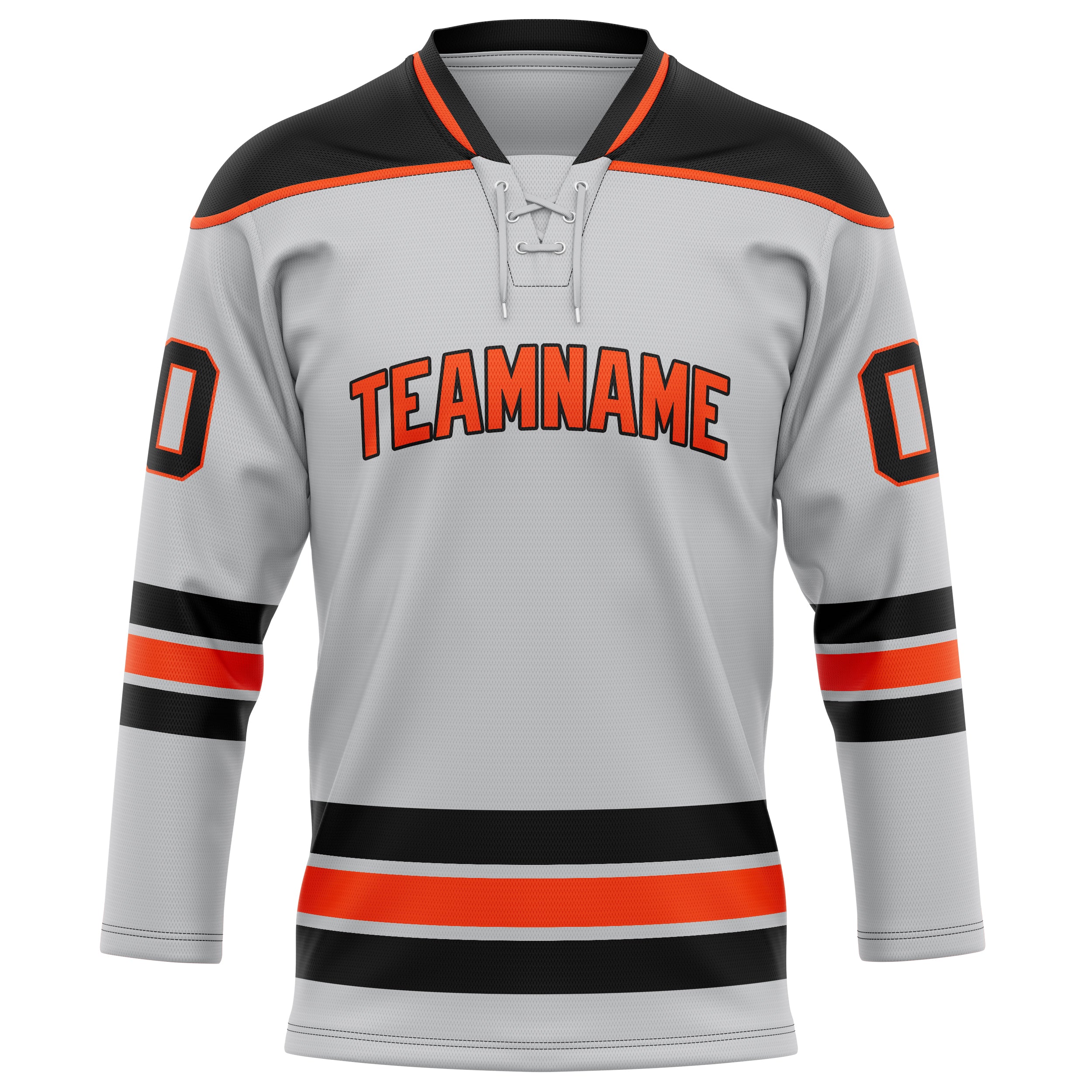Maillot de hockey personnalisé gris et noir uni