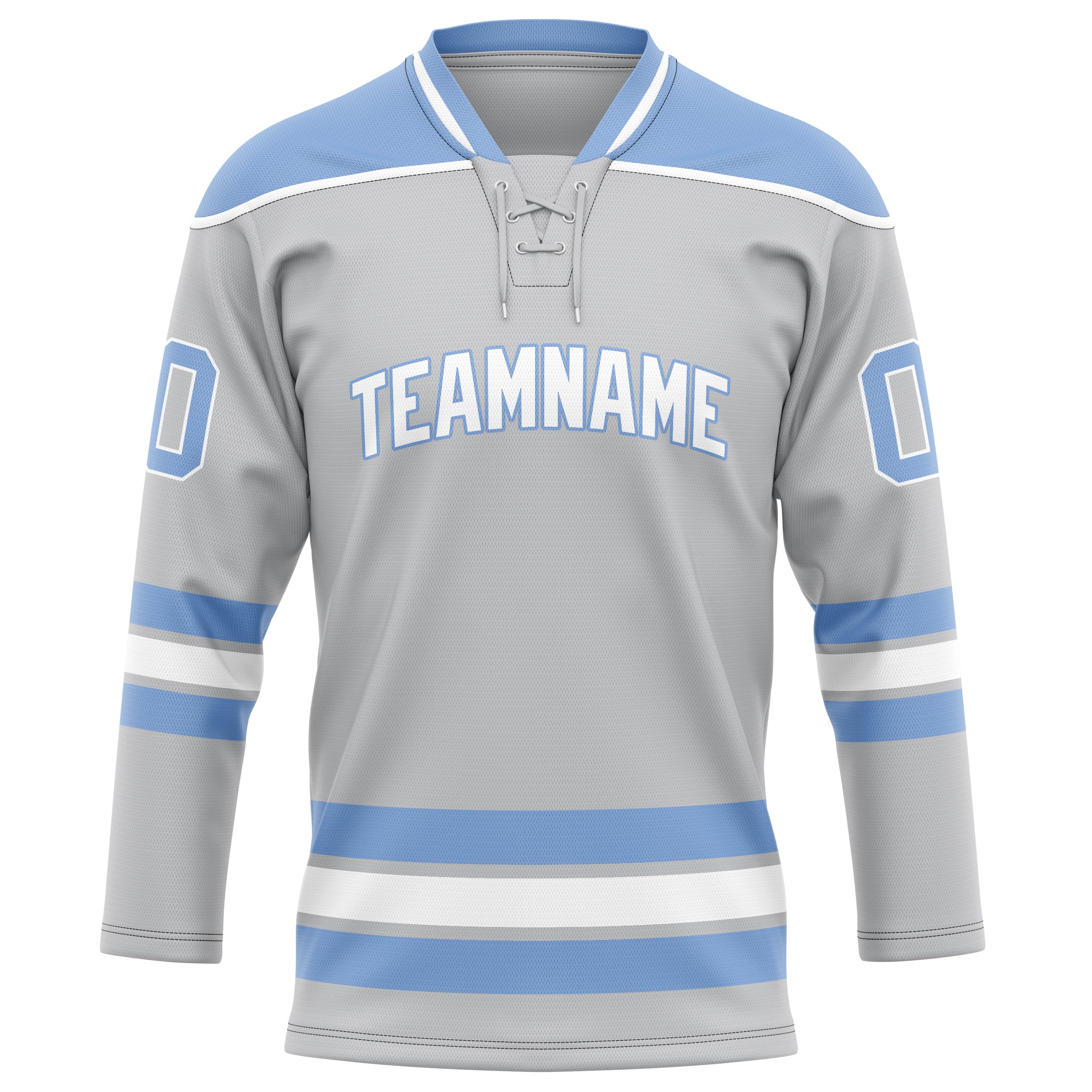 Maillot de hockey personnalisé gris clair et bleu uni