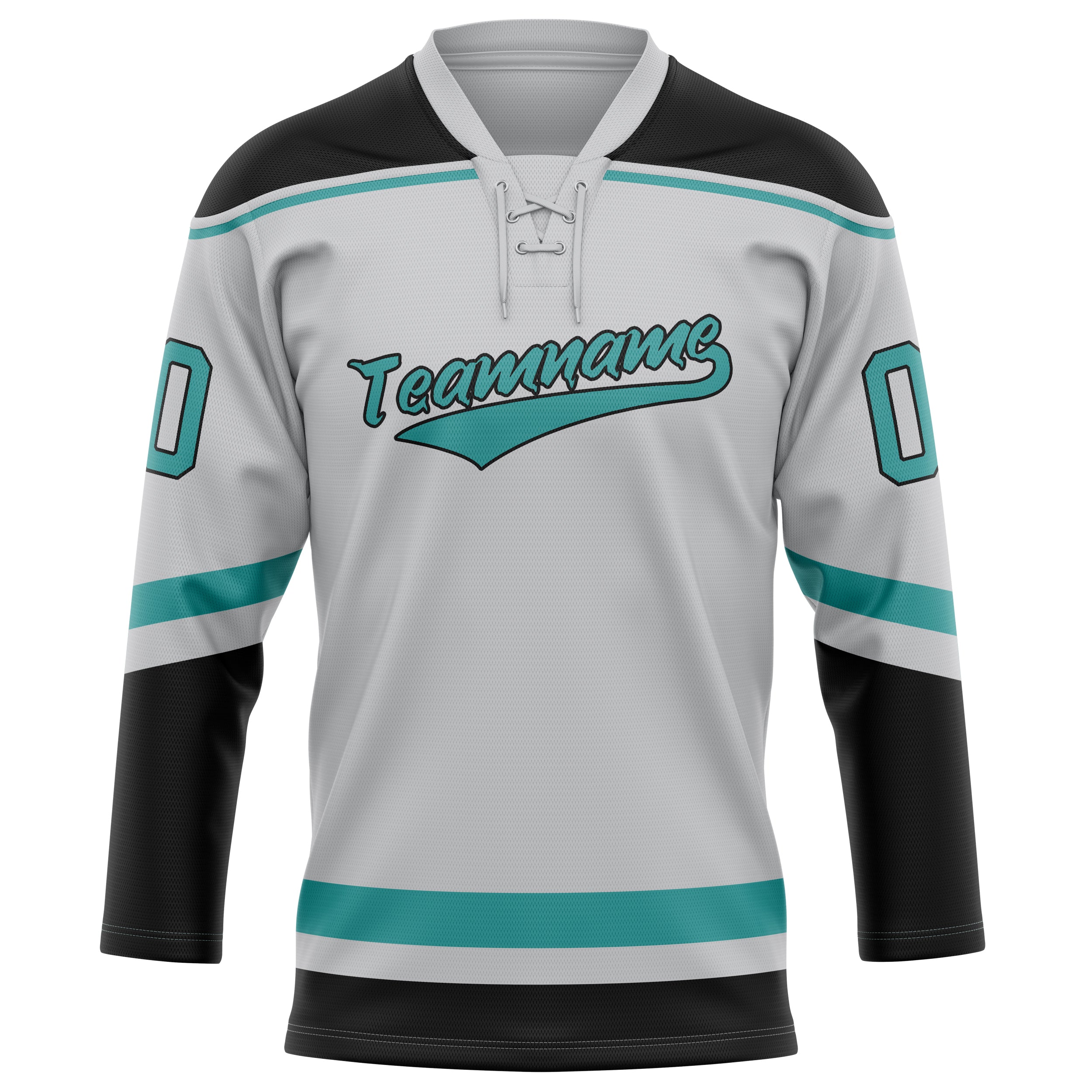 Maillot de hockey personnalisé gris turquoise uni