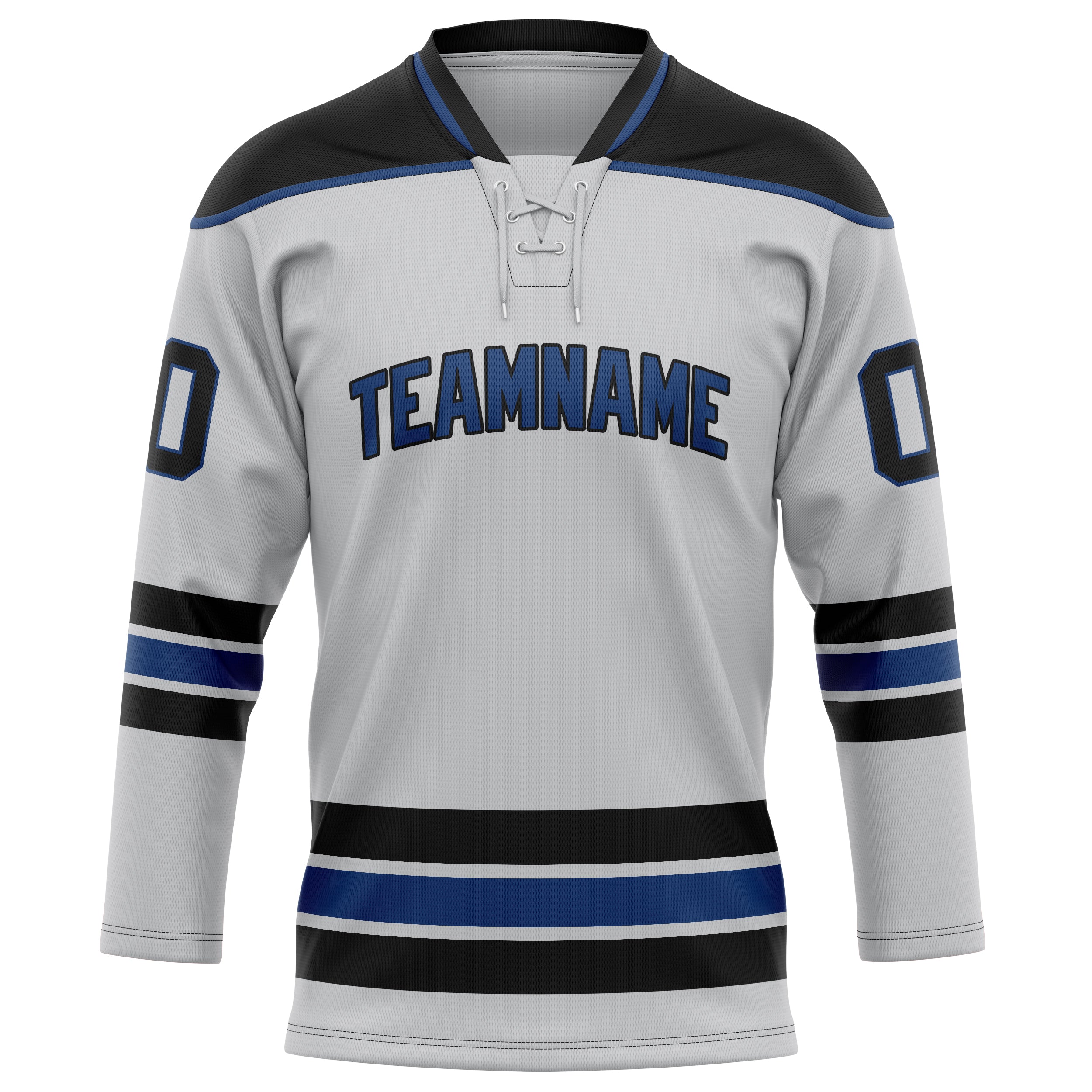 Maillot de hockey personnalisé gris et noir uni