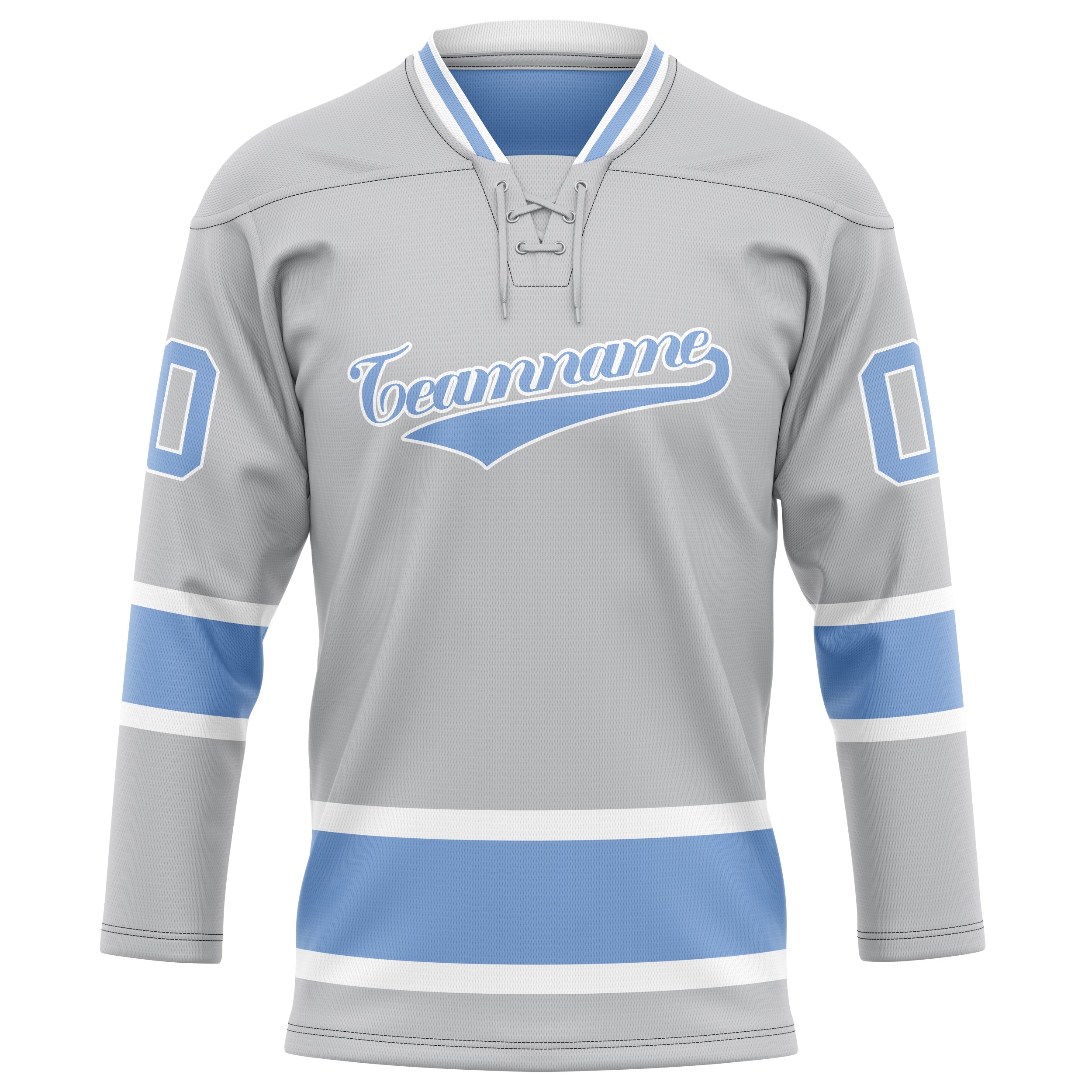 Maillot de hockey personnalisé gris clair et bleu uni