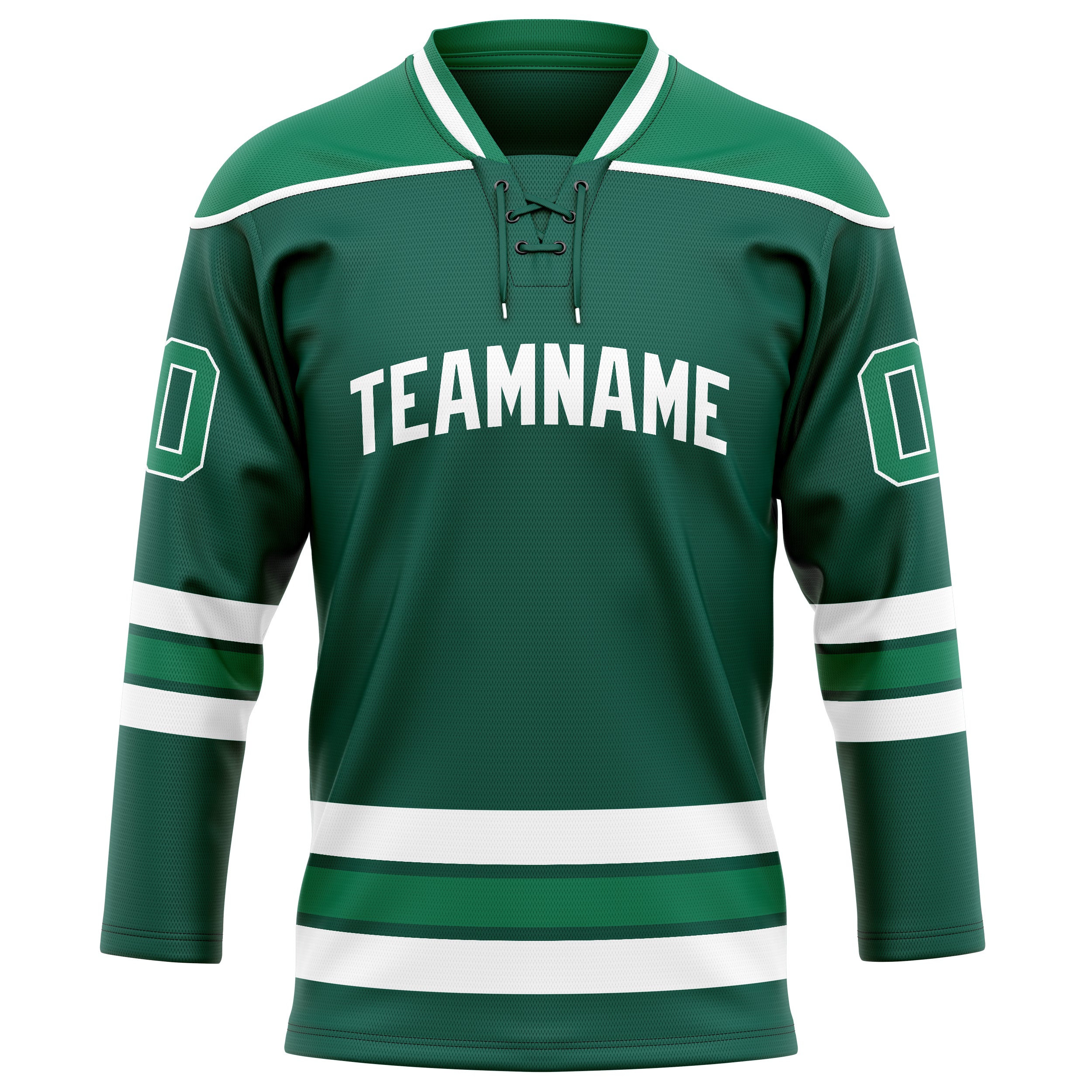 Maillot de hockey personnalisé vert et blanc uni