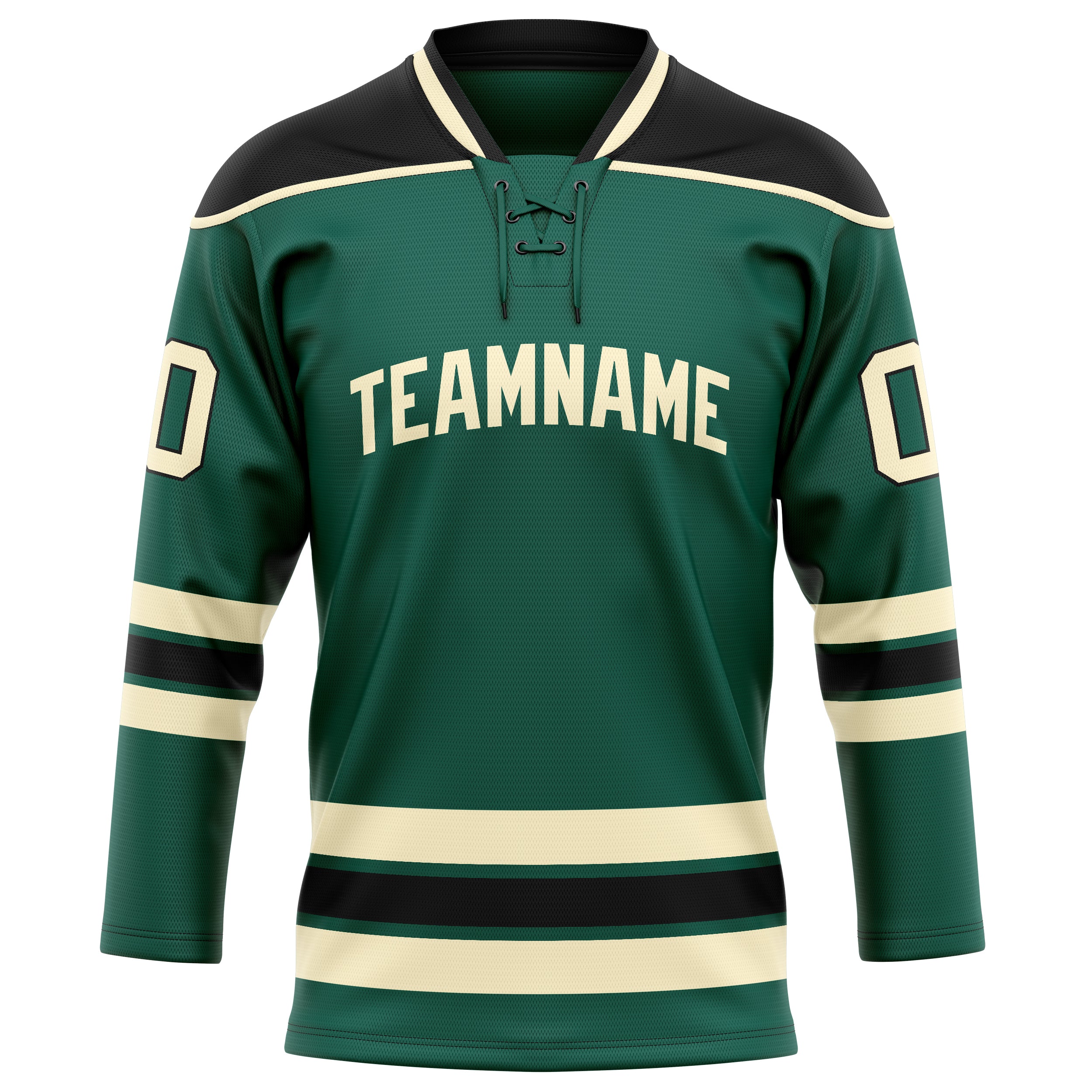 Maillot de hockey personnalisé vert crème uni