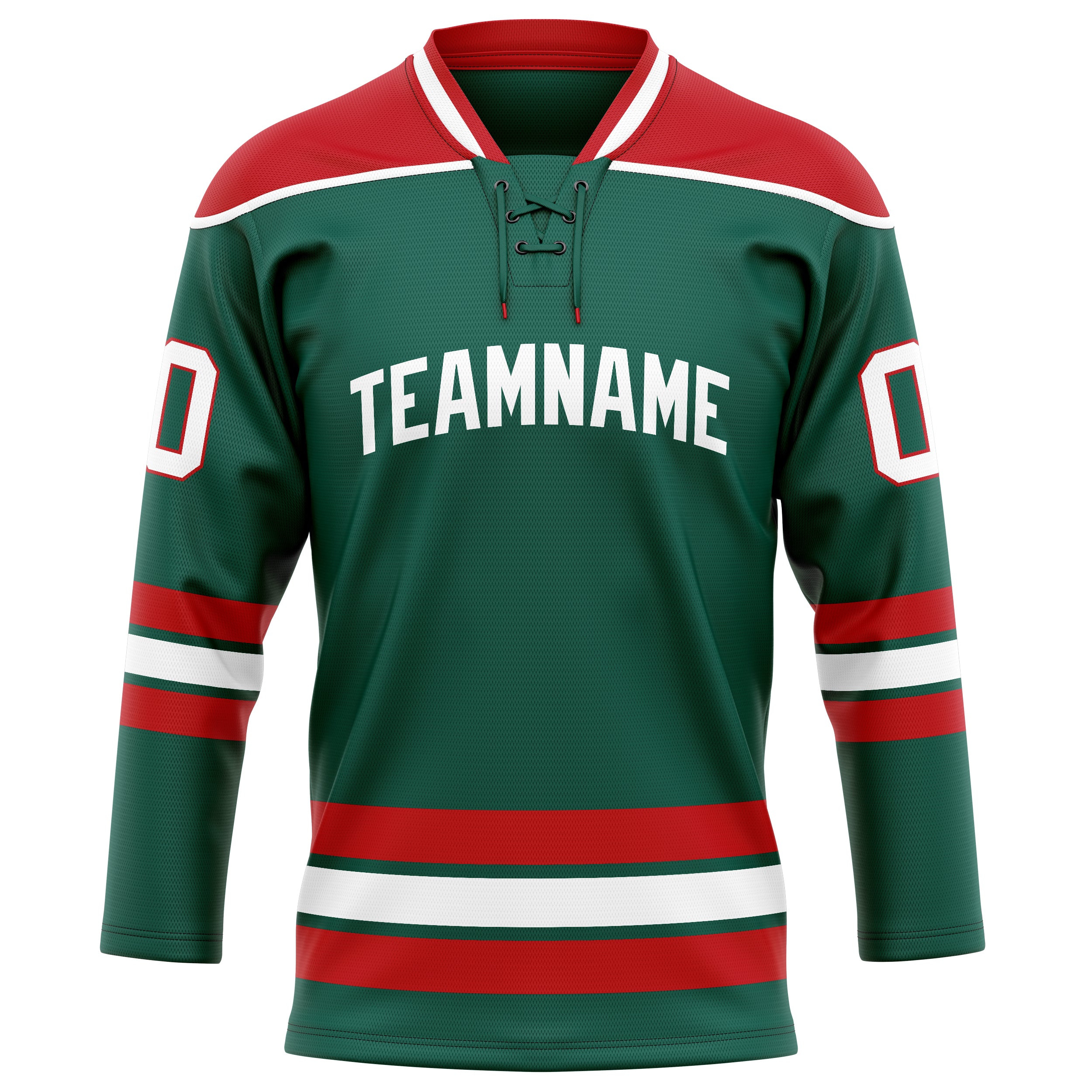 Maillot de hockey personnalisé vert et rouge uni