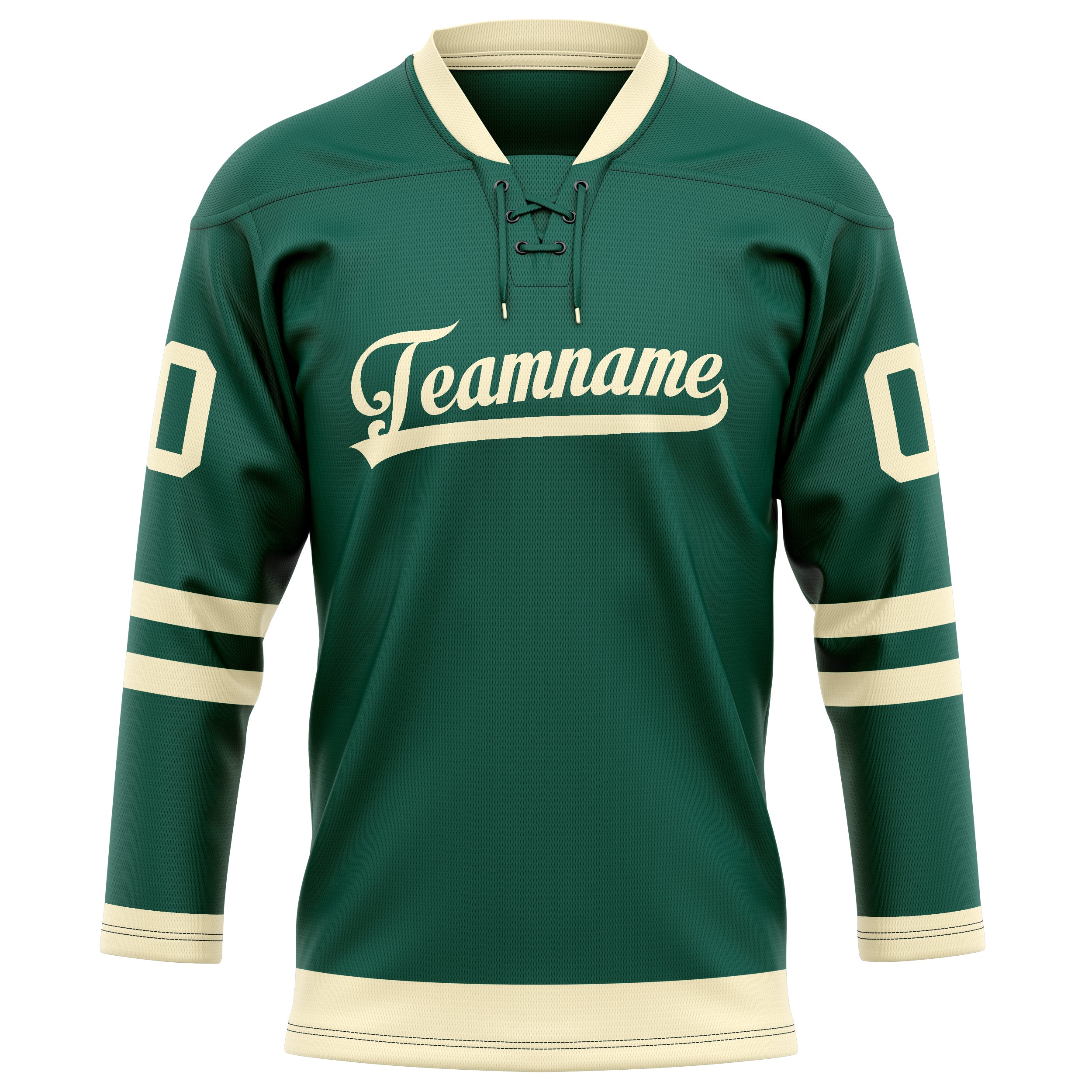 Maillot de hockey personnalisé vert crème uni