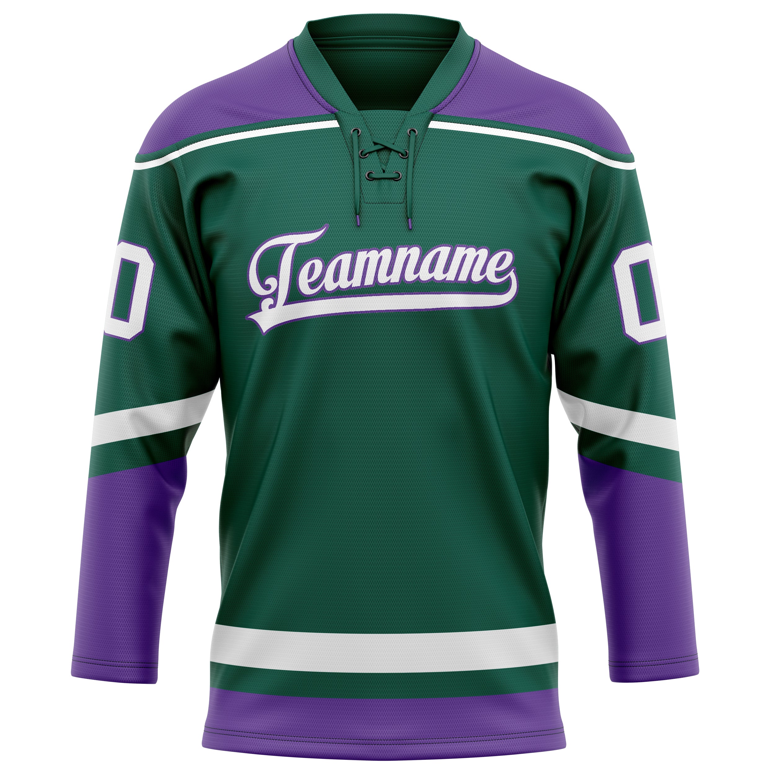 Maillot de hockey personnalisé vert et violet uni