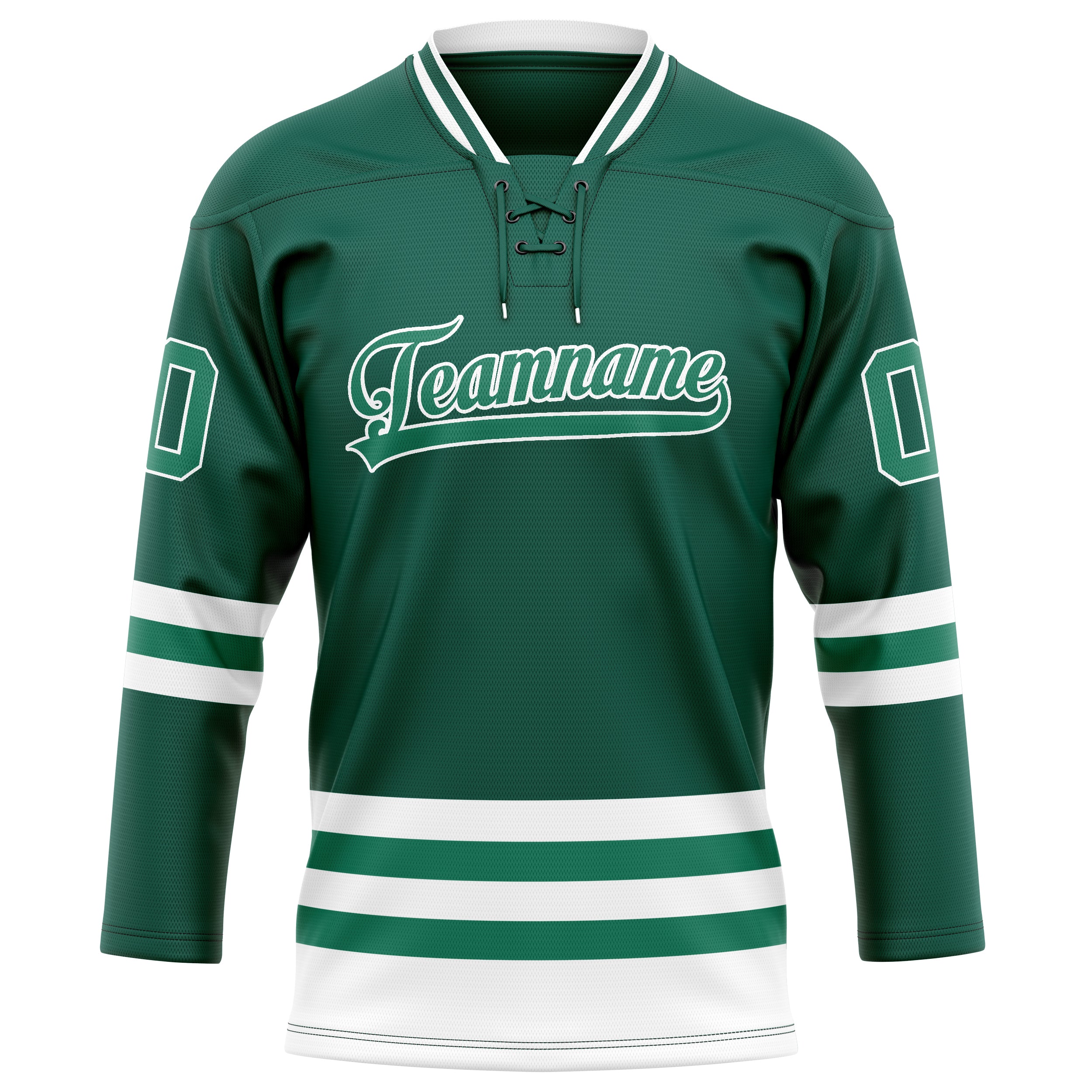Maillot de hockey personnalisé vert et blanc uni