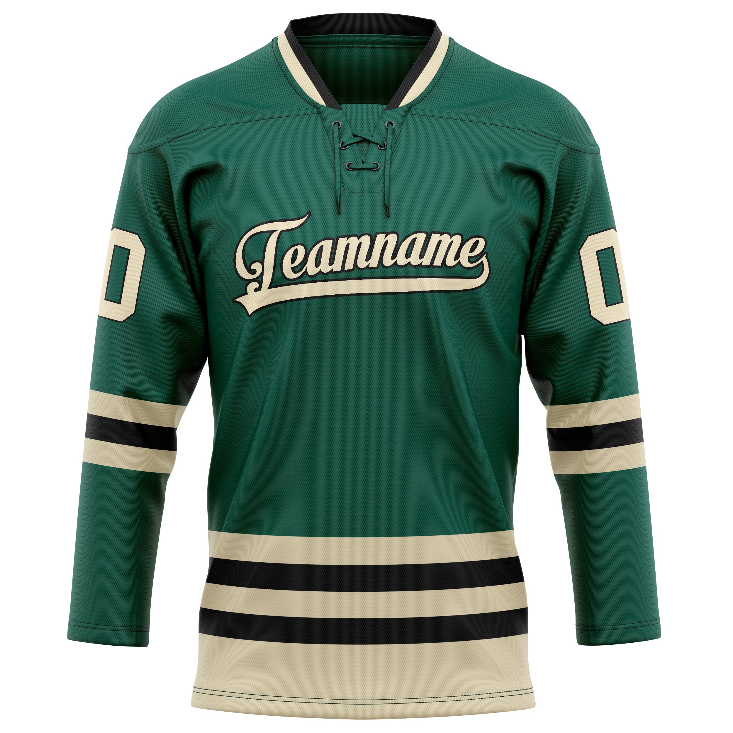Maillot de hockey personnalisé vert crème uni