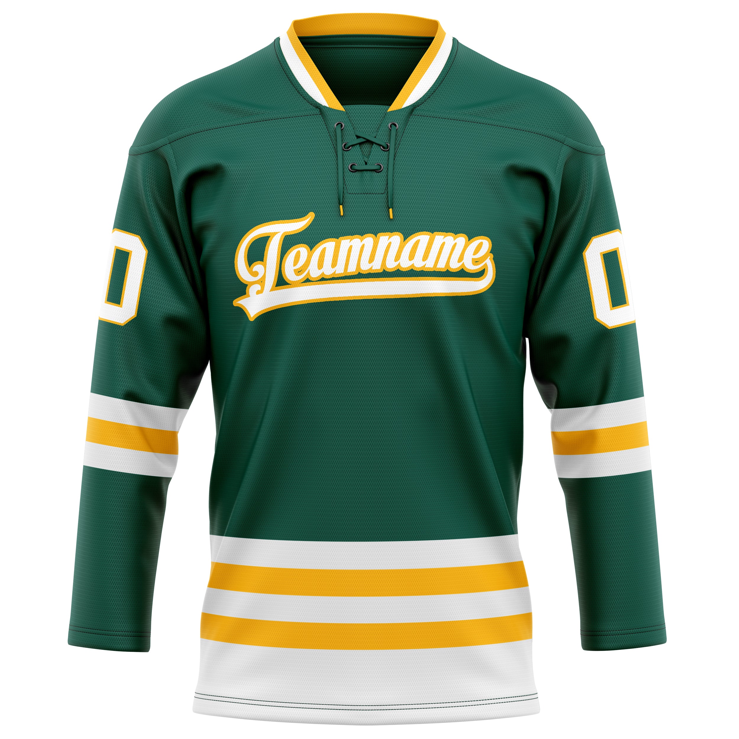 Maillot de hockey personnalisé vert et blanc uni
