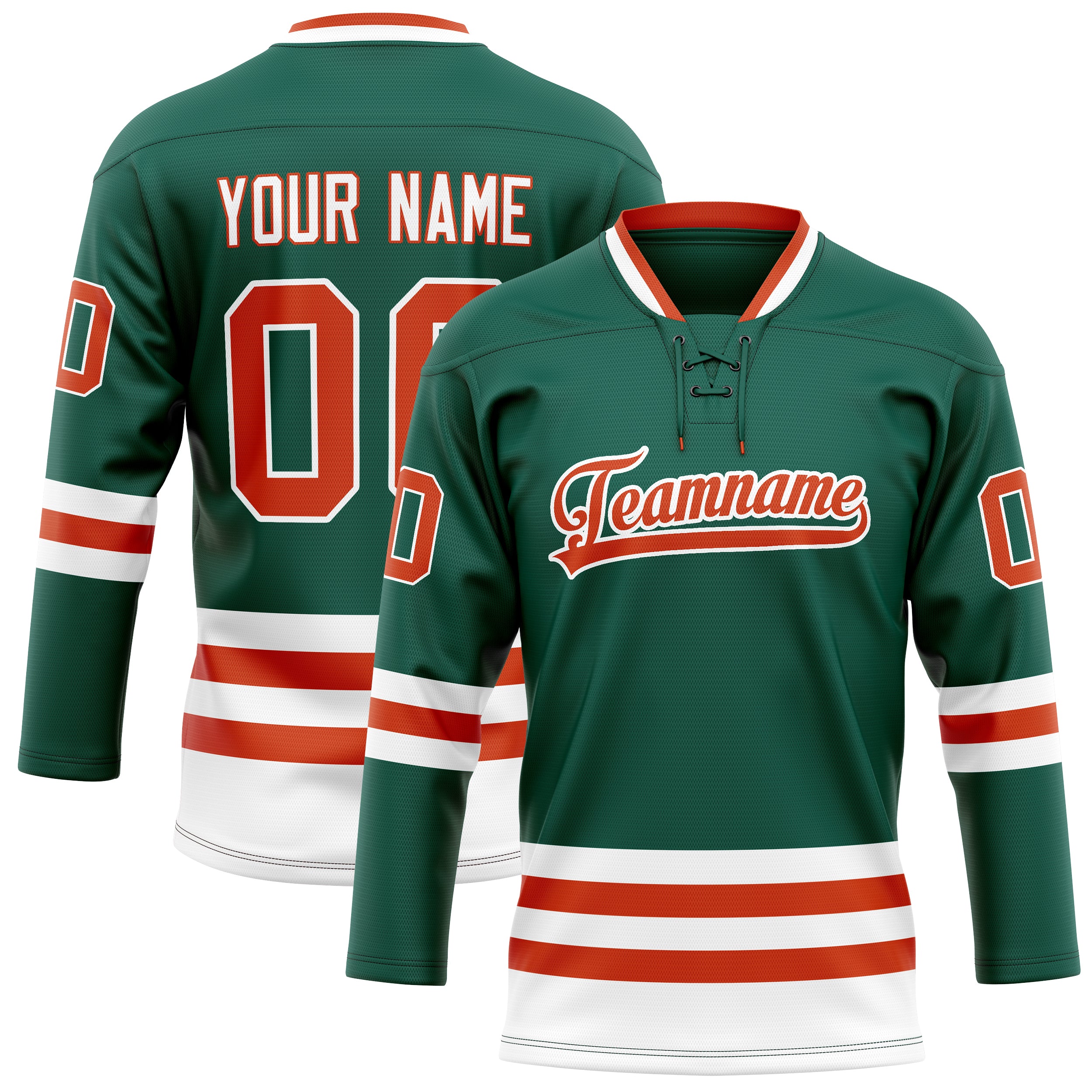 Maillot de hockey personnalisé vert et rouge uni