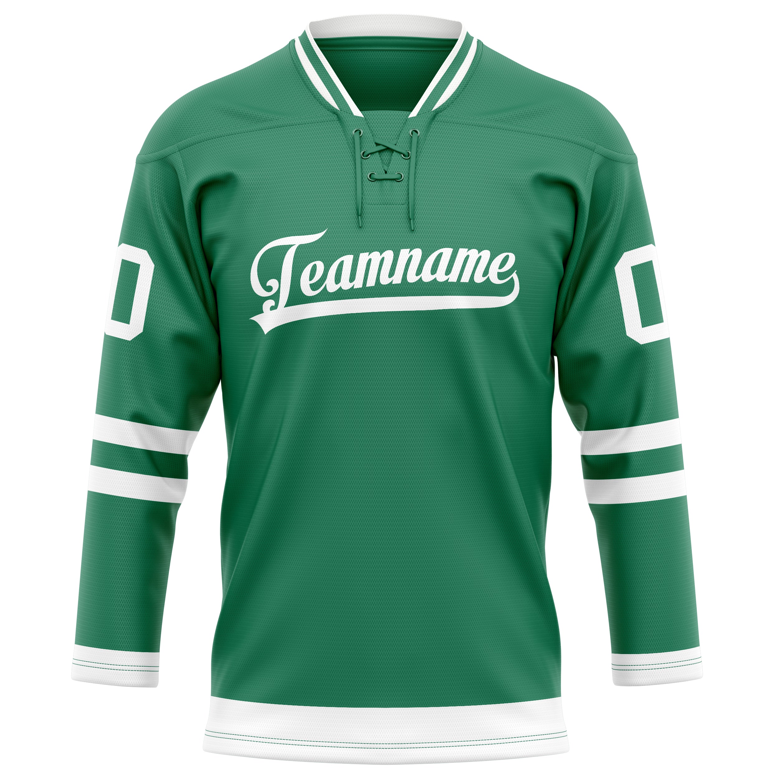Custom Green White Solid Colour Hockey Jersey