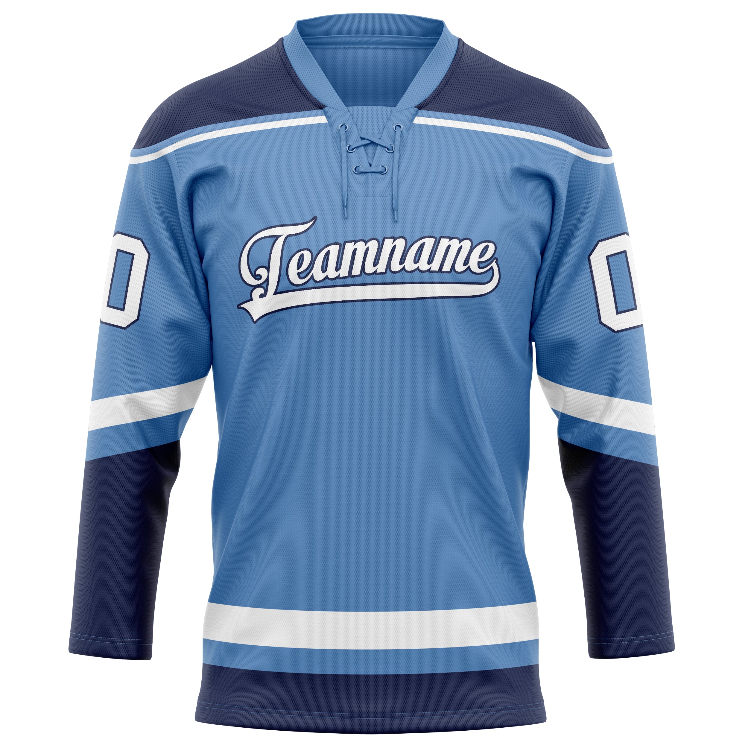 Maillot de hockey personnalisé bleu clair et marine uni