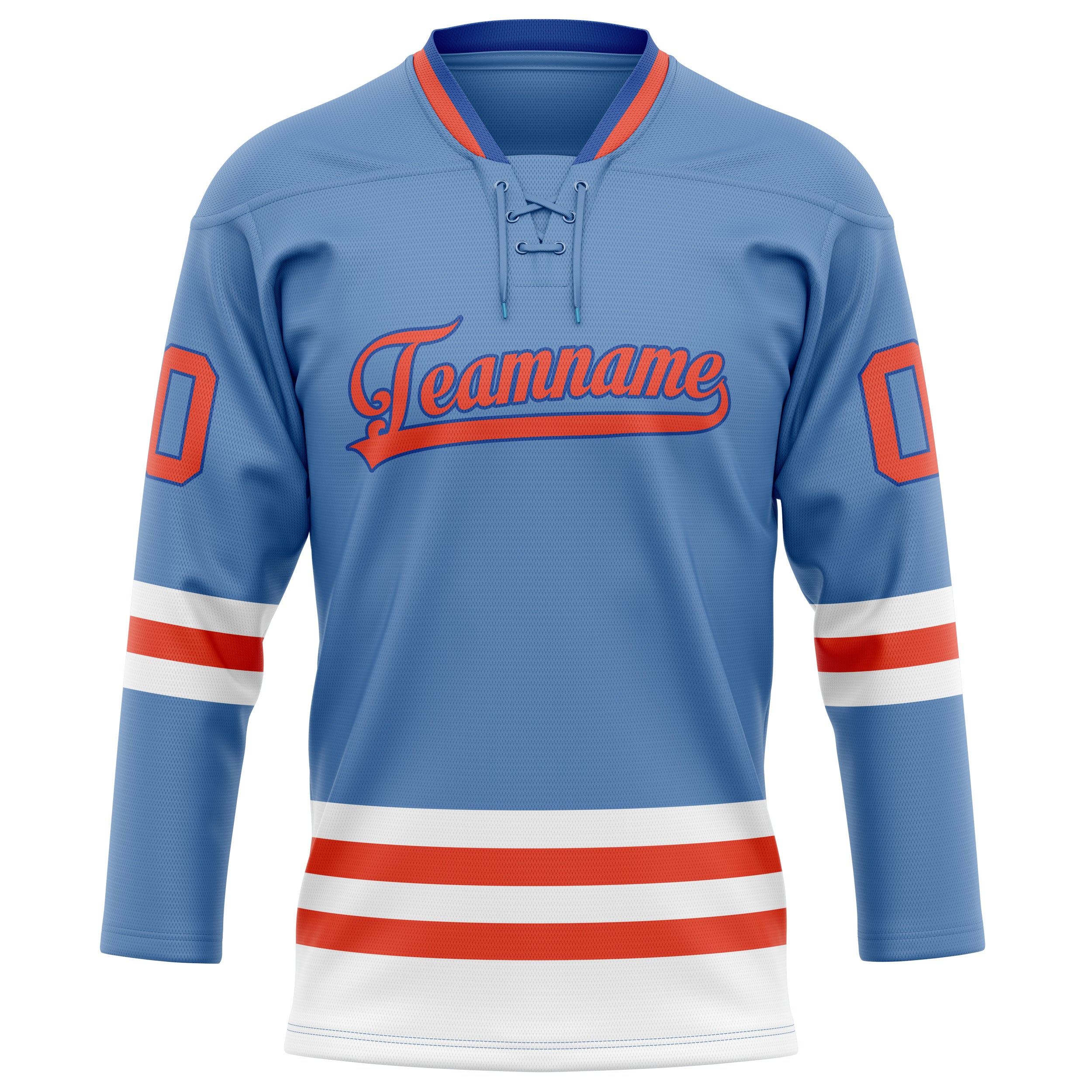 Maillot de hockey personnalisé bleu clair et rouge uni