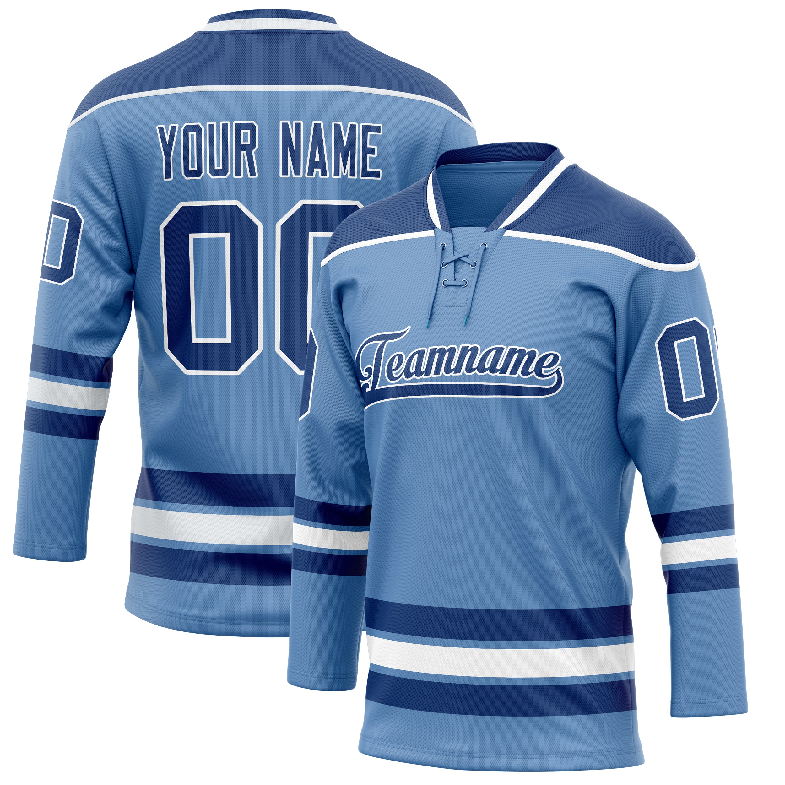 Maillot de hockey personnalisé bleu clair royal uni