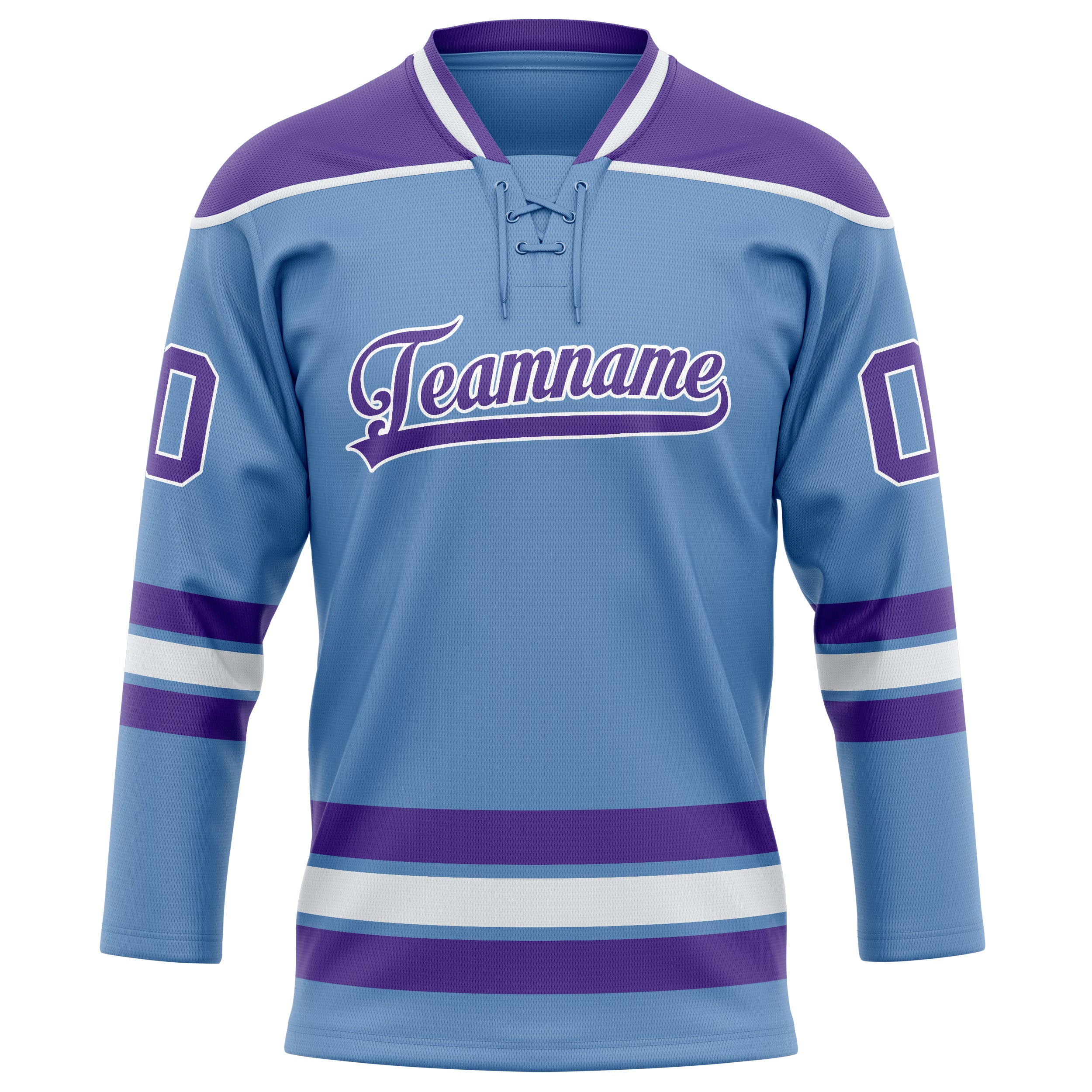 Maillot de hockey personnalisé bleu clair et violet uni