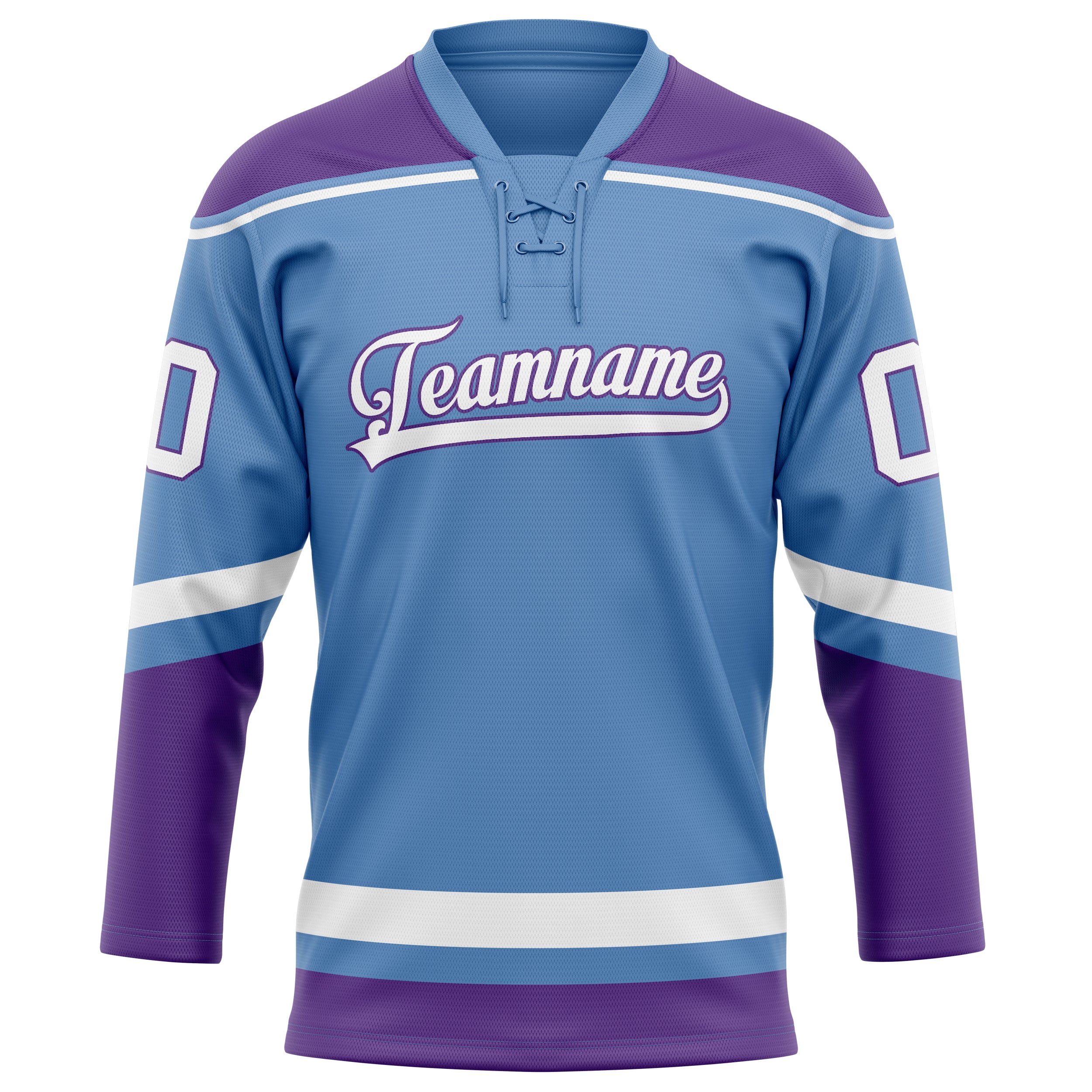 Maillot de hockey personnalisé bleu clair et violet uni