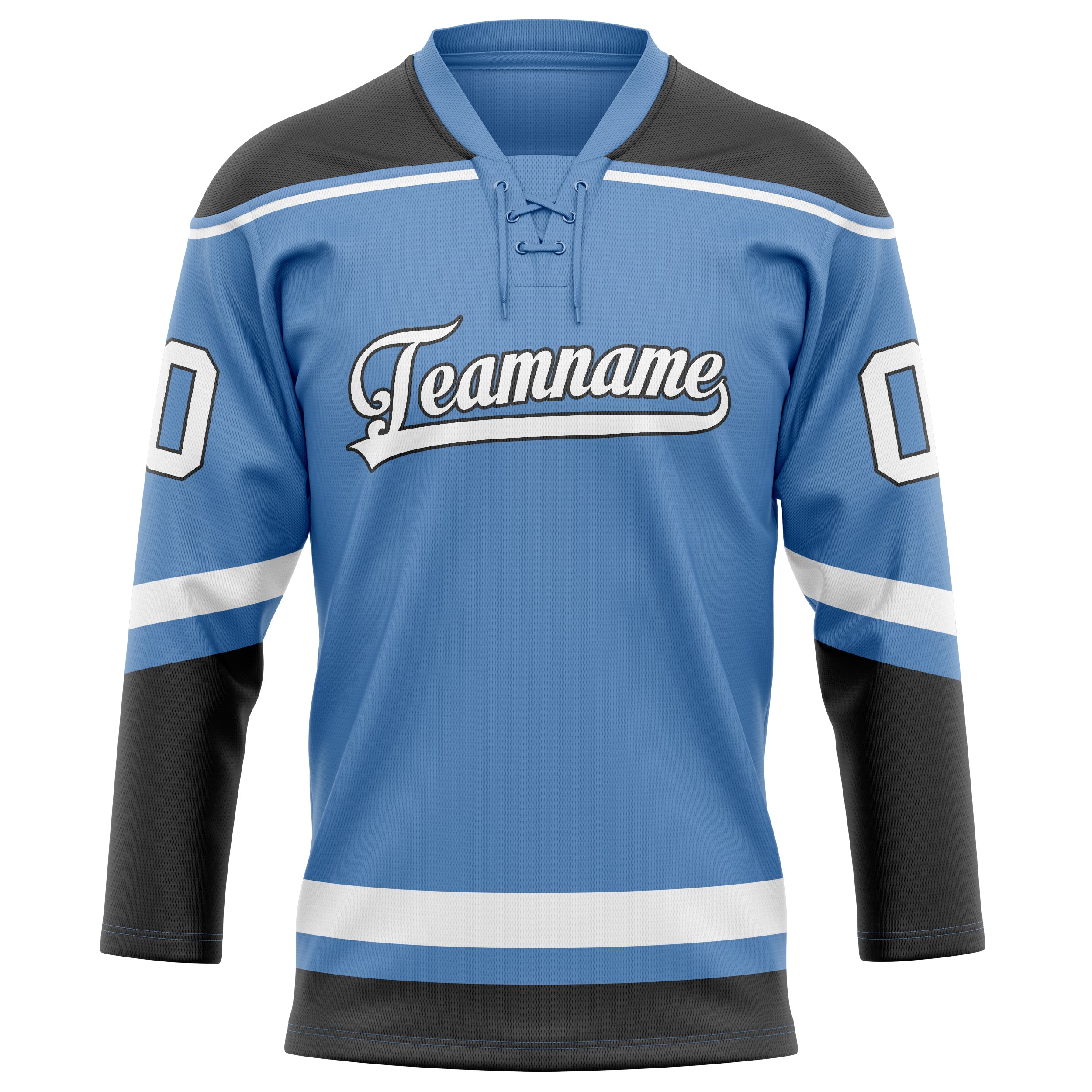 Maillot de hockey personnalisé bleu clair et gris uni