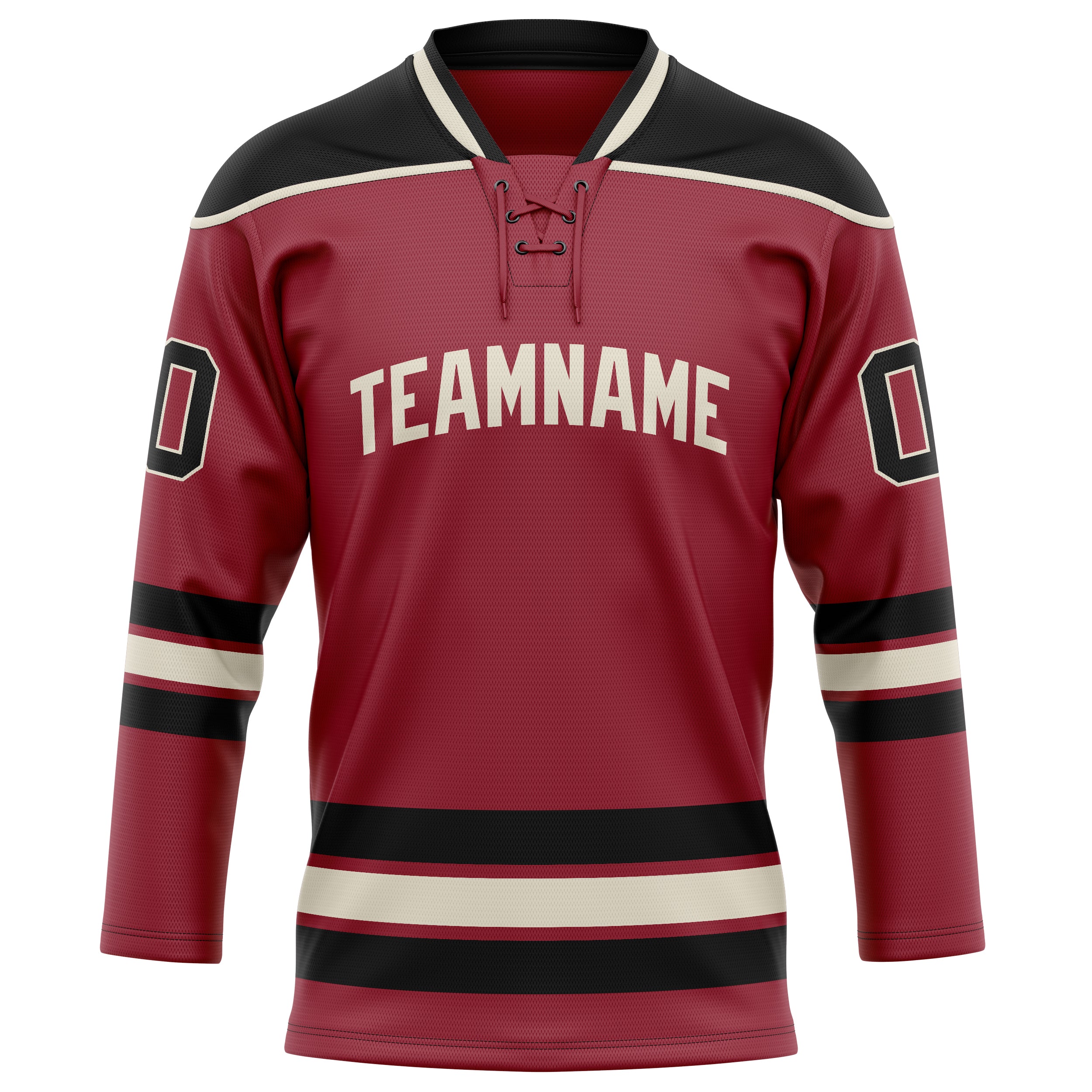 Maillot de hockey personnalisé bordeaux et noir uni
