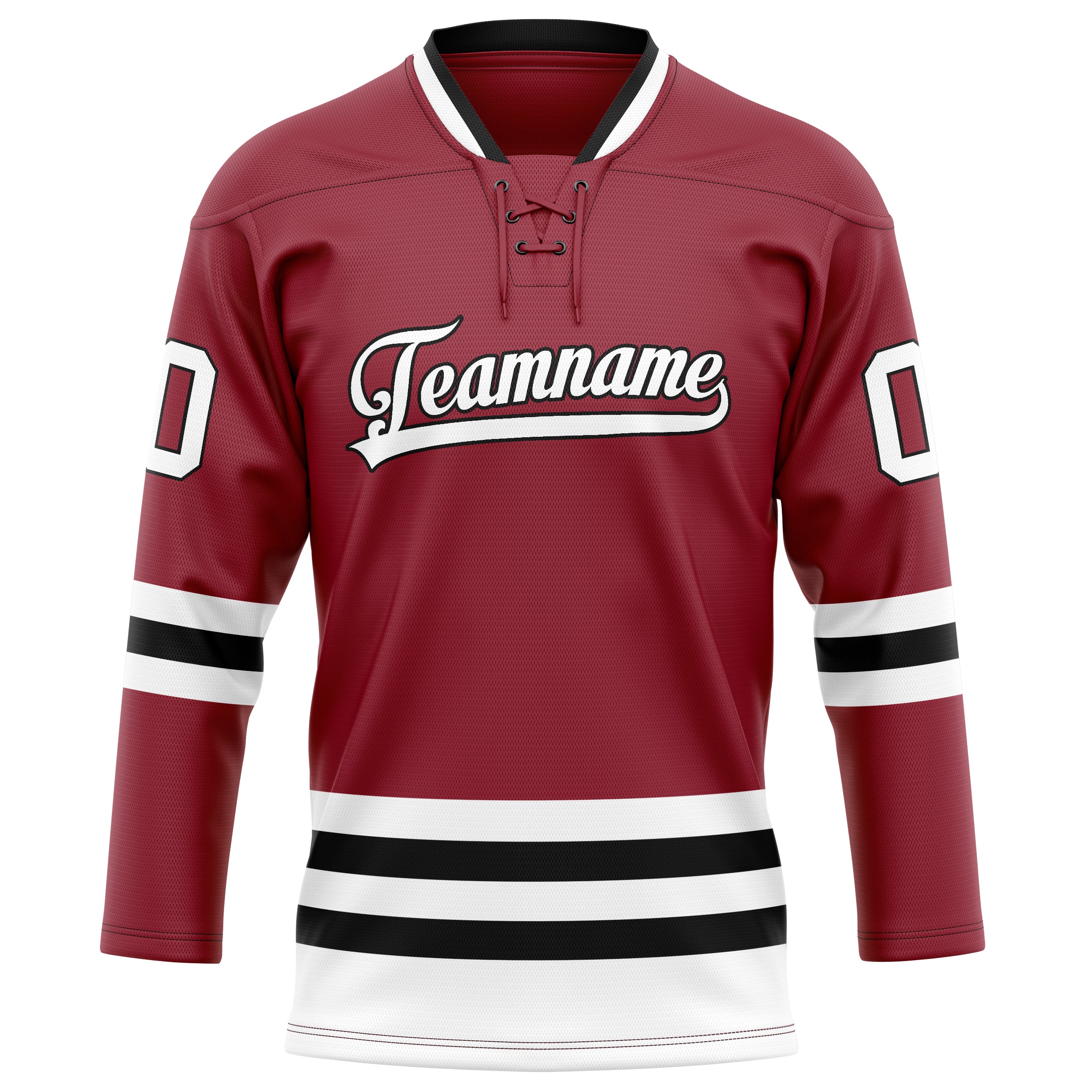 Maillot de hockey personnalisé bordeaux et noir uni